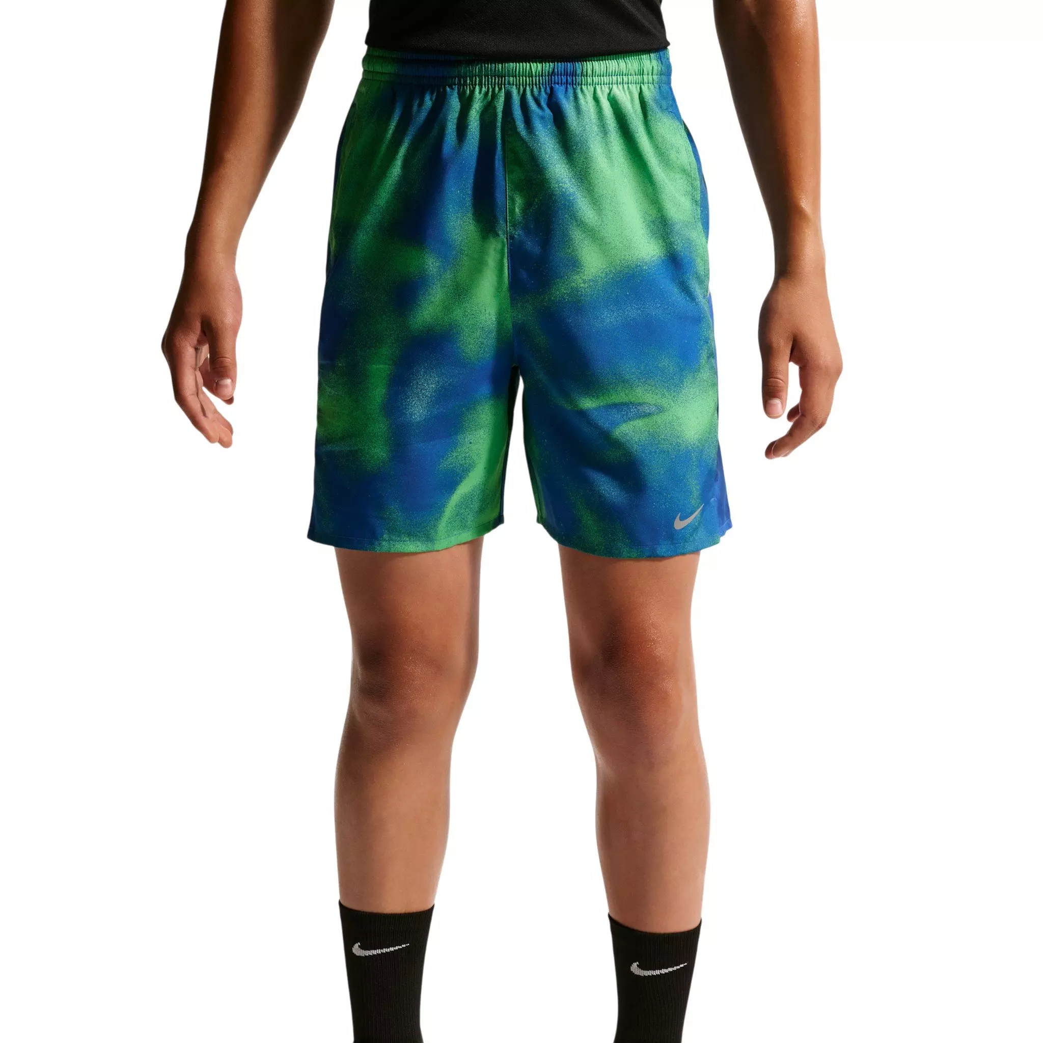 Nike Big Boys' Miler Dri-FIT Shorts - Blue/Green - BLUE/GREEN