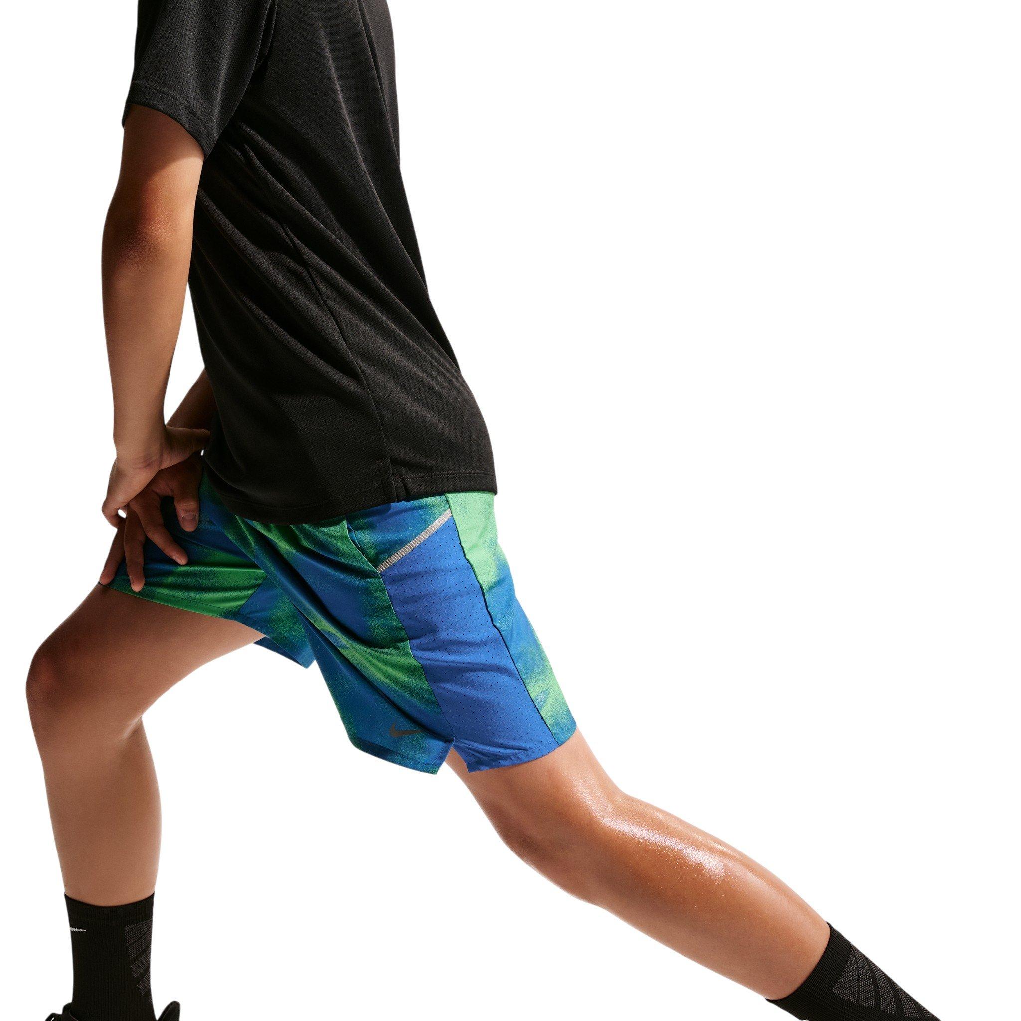 Nike Big Boys' Miler Dri-FIT Shorts - Blue/Green - BLUE/GREEN
