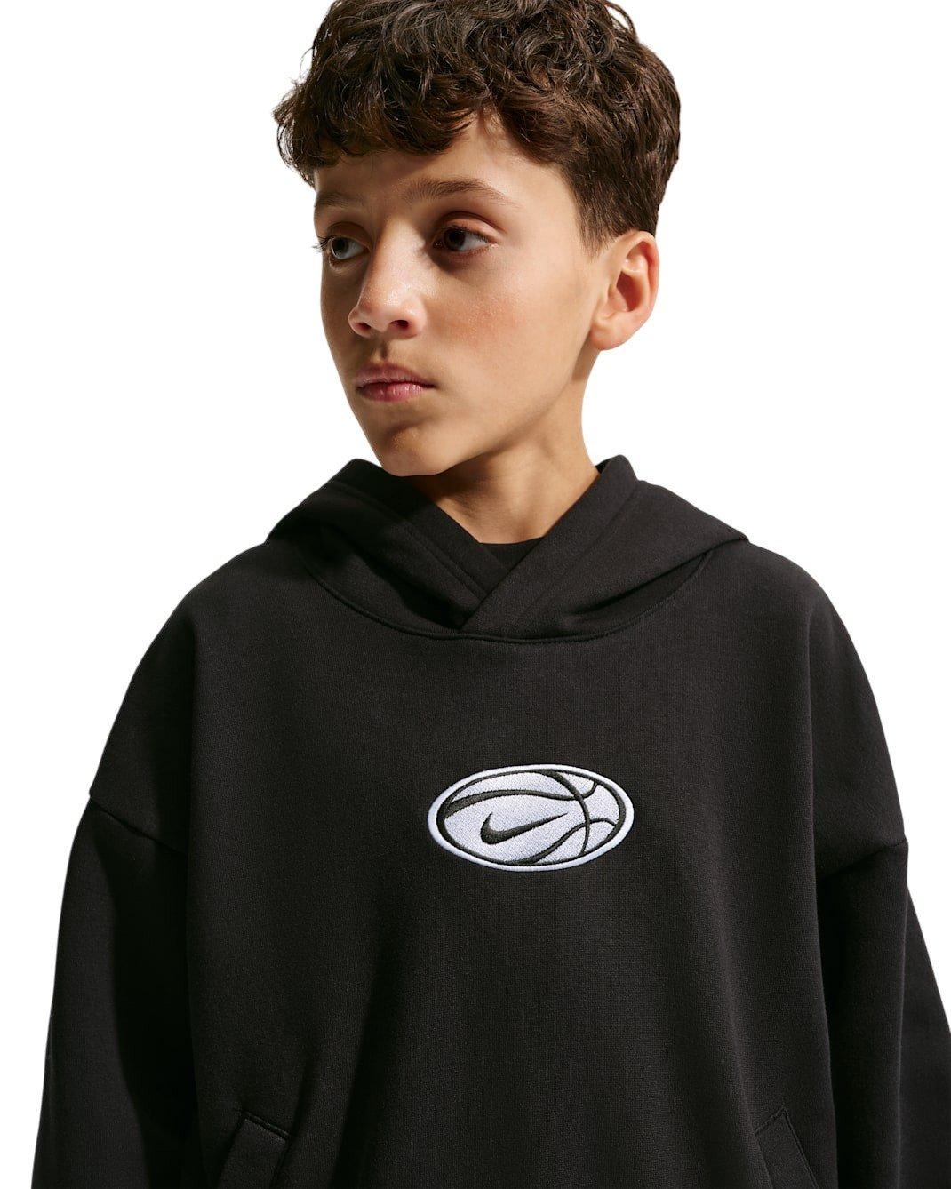 Nike Big Kids' Dri-FIT Basketball Hoodie - Black - BLACK Thumbnail View 3