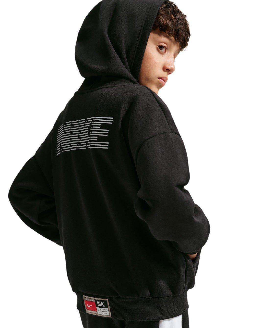 Nike Big Kids' Dri-FIT Basketball Hoodie - Black - BLACK Thumbnail View 4
