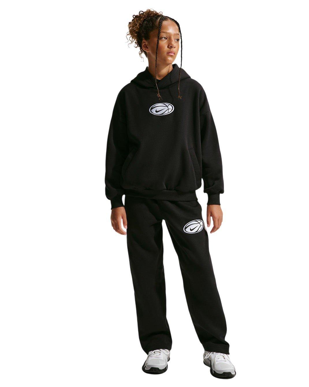 Nike Big Kids' Dri-FIT Basketball Hoodie - Black - BLACK Thumbnail View 5