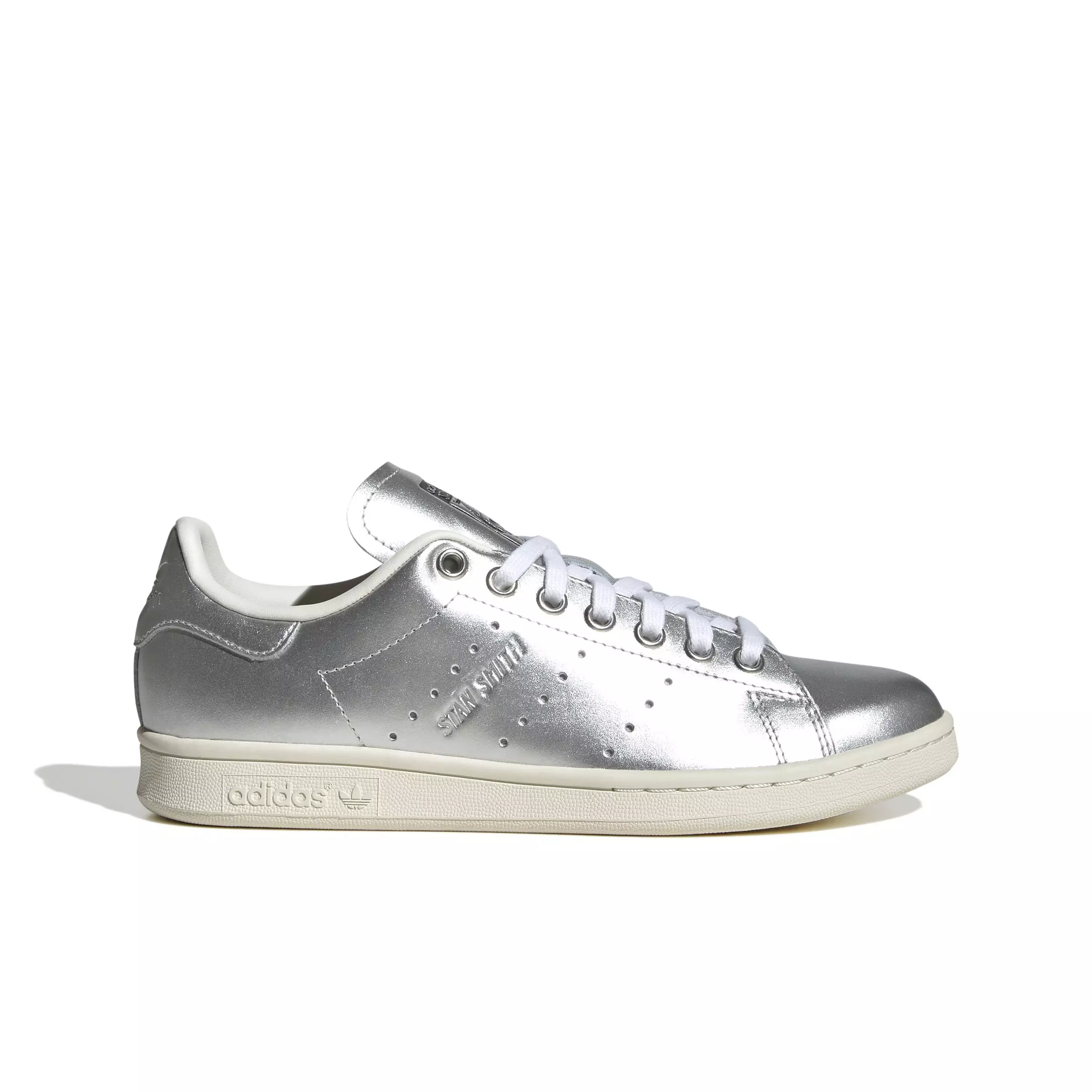 adidas Originals Stan Smith "Silver Metallic/Silver Metallic/Core Black" Women's Shoe - SILVER/SILVER/BLACK