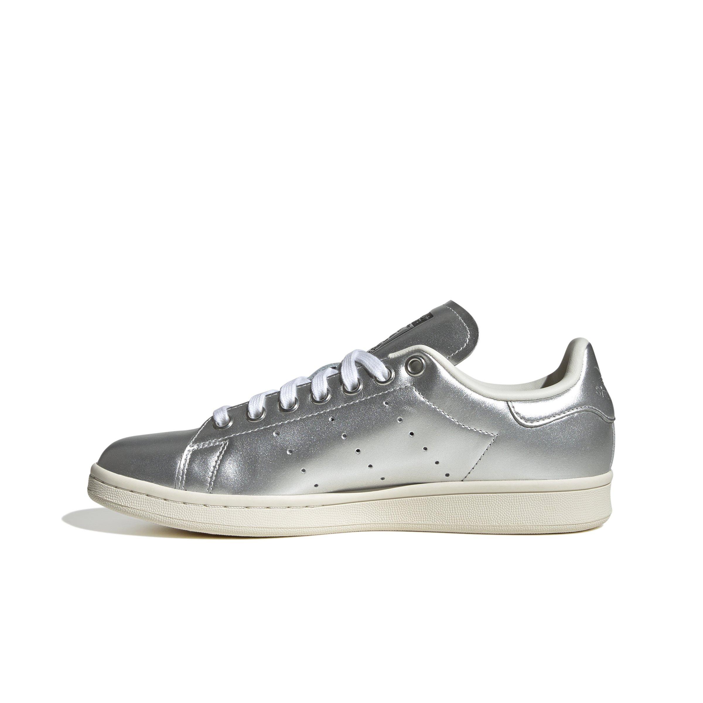 adidas Originals Stan Smith "Silver Metallic/Silver Metallic/Core Black" Women's Shoe - SILVER/SILVER/BLACK Thumbnail View 2