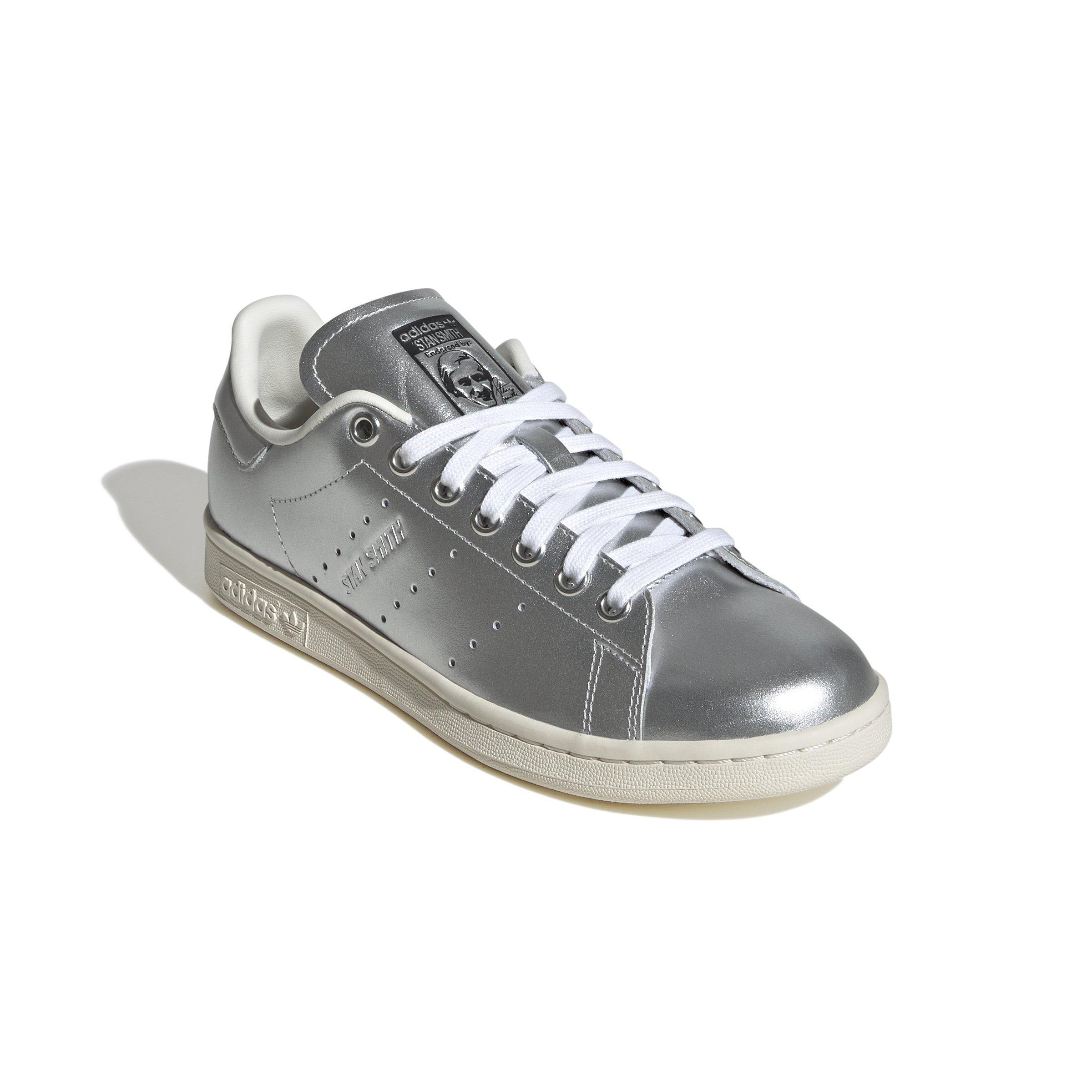 adidas Originals Stan Smith "Silver Metallic/Silver Metallic/Core Black" Women's Shoe - SILVER/SILVER/BLACK Thumbnail View 3