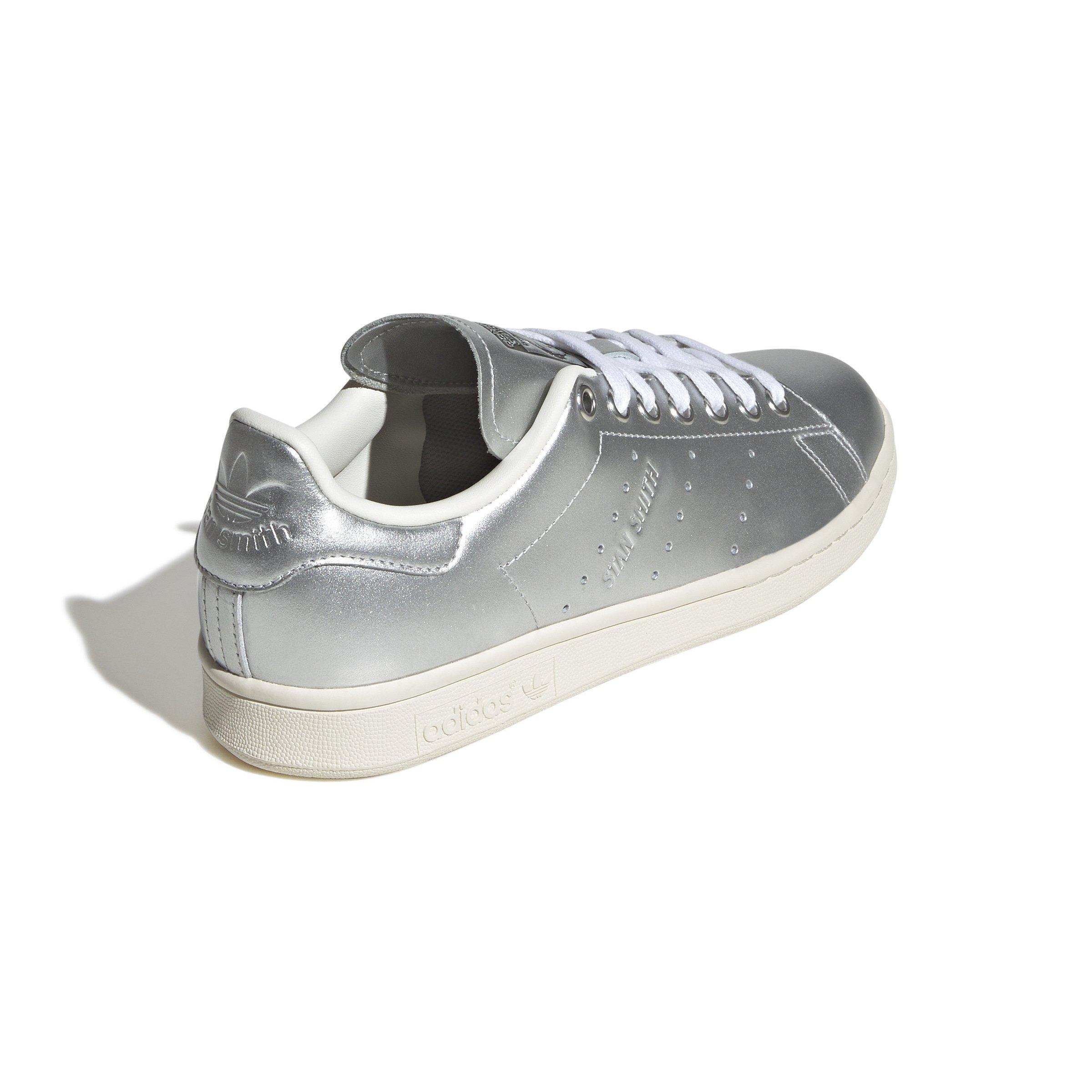 adidas Originals Stan Smith "Silver Metallic/Silver Metallic/Core Black" Women's Shoe - SILVER/SILVER/BLACK Thumbnail View 4