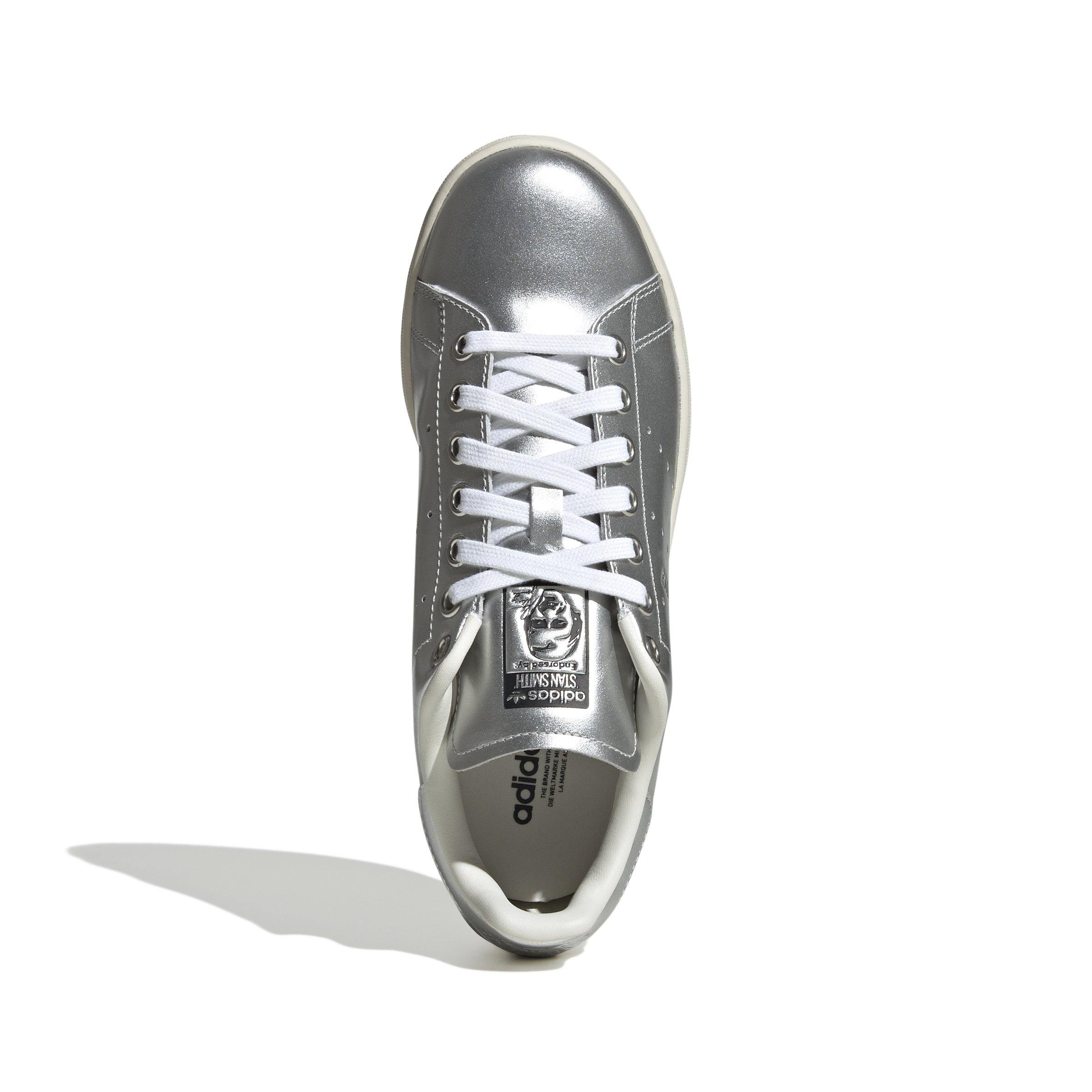 adidas Originals Stan Smith "Silver Metallic/Silver Metallic/Core Black" Women's Shoe - SILVER/SILVER/BLACK Thumbnail View 5