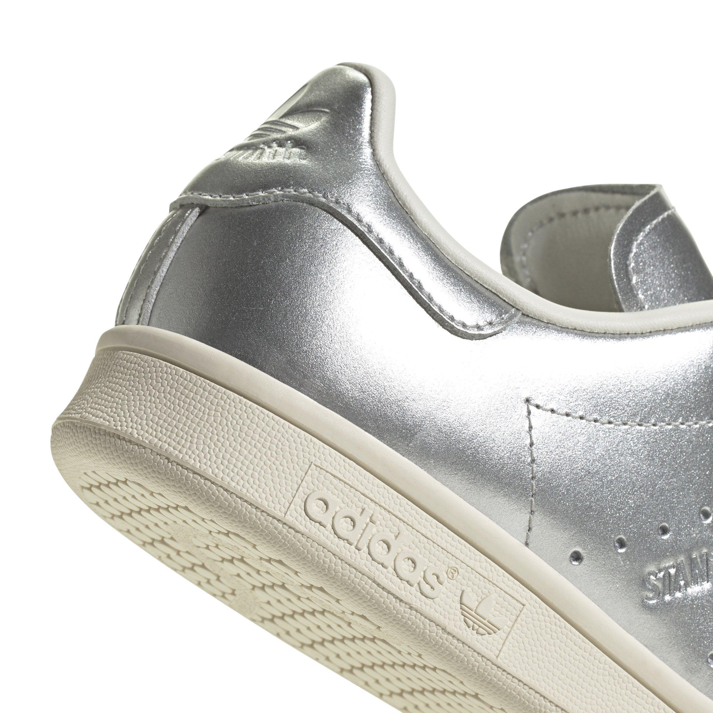 adidas Originals Stan Smith "Silver Metallic/Silver Metallic/Core Black" Women's Shoe - SILVER/SILVER/BLACK Thumbnail View 8