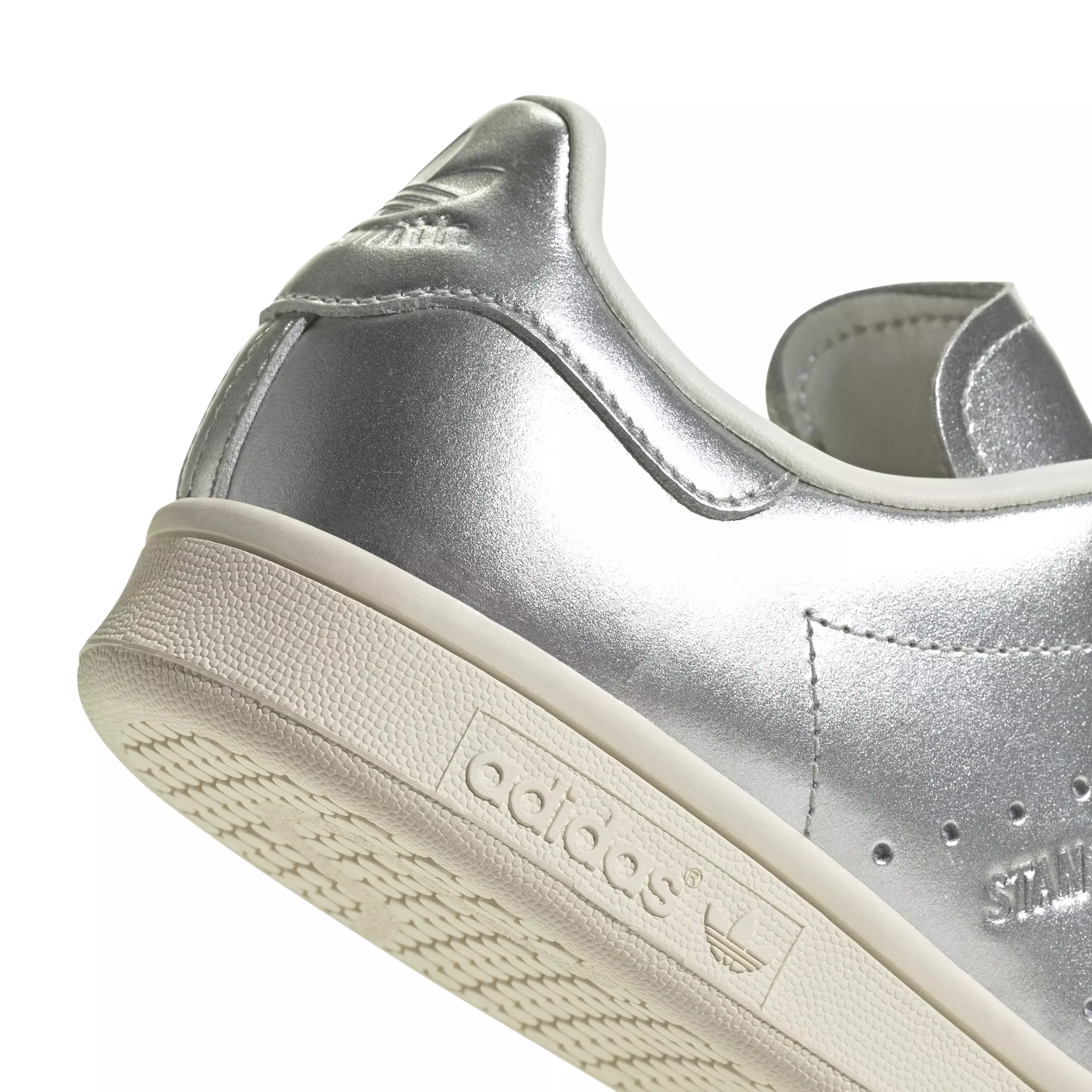 adidas Originals Stan Smith "Silver Metallic/Silver Metallic/Core Black" Women's Shoe - SILVER/SILVER/BLACK