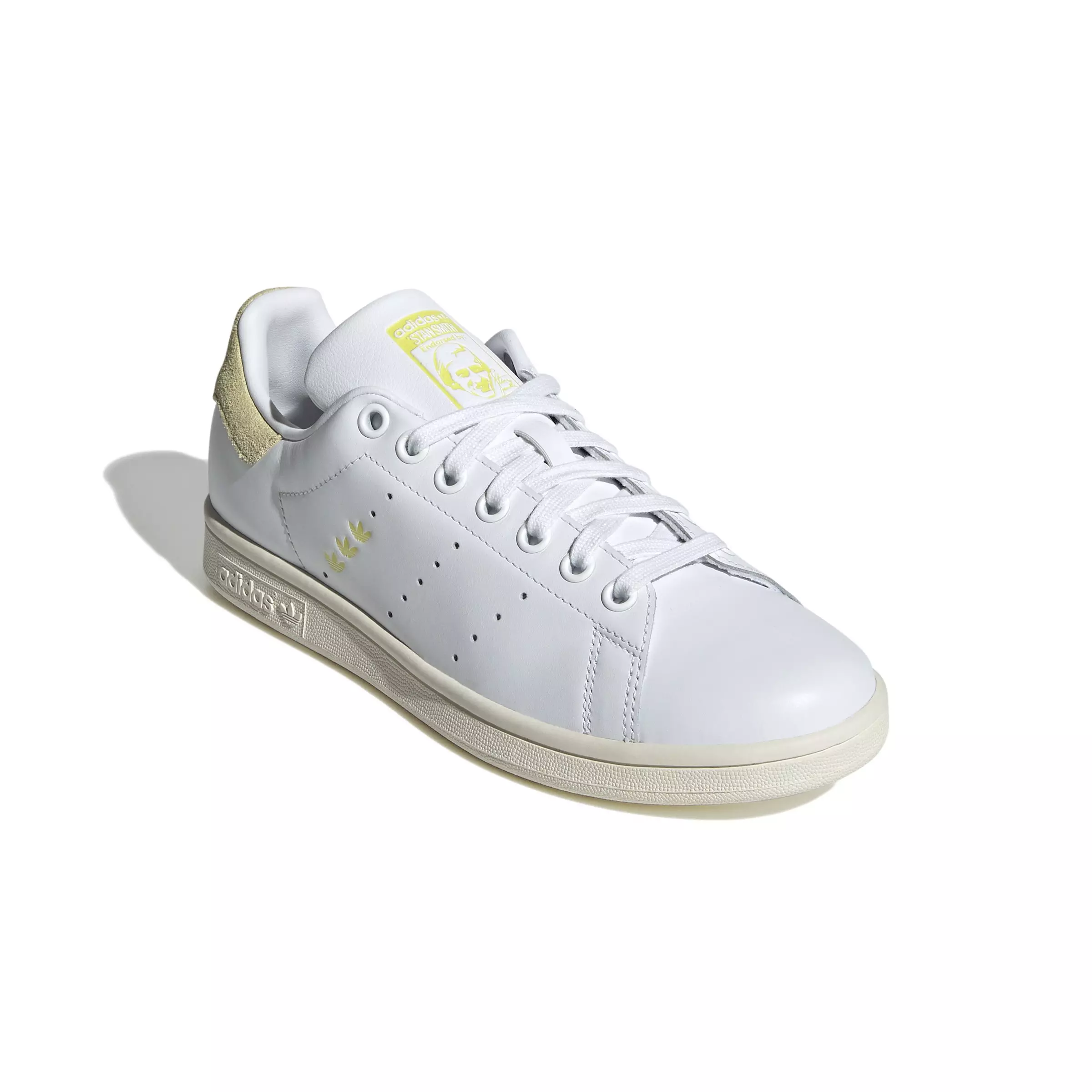 adidas Originals Stan Smith "Ftwr White/Powder Yellow/Pure Sulfur" Women's Shoe - WHITE/YELLOW/SULFUR