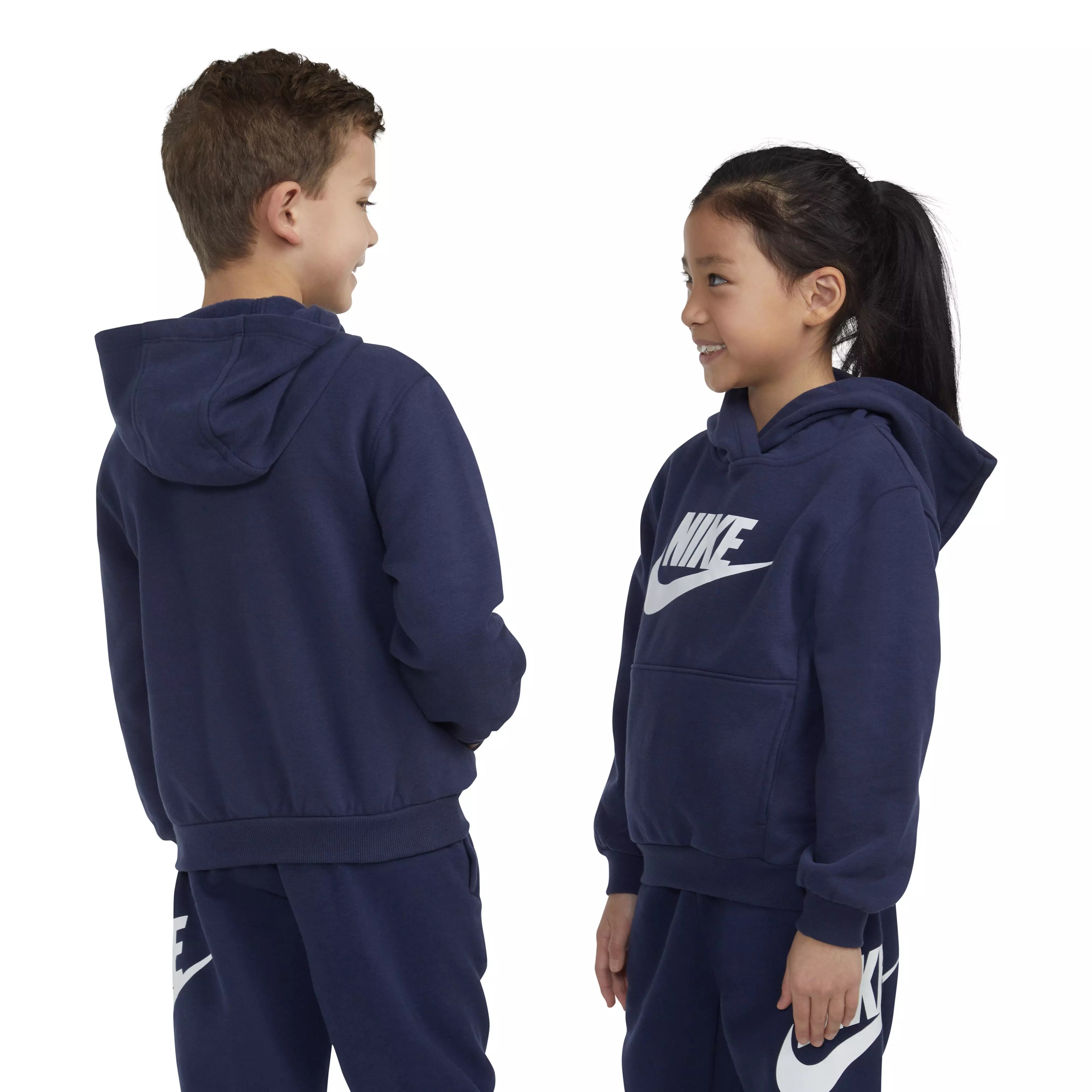 Nike Little Kids' Sportswear Club Fleece HBR Hoodie -Navy - NAVY