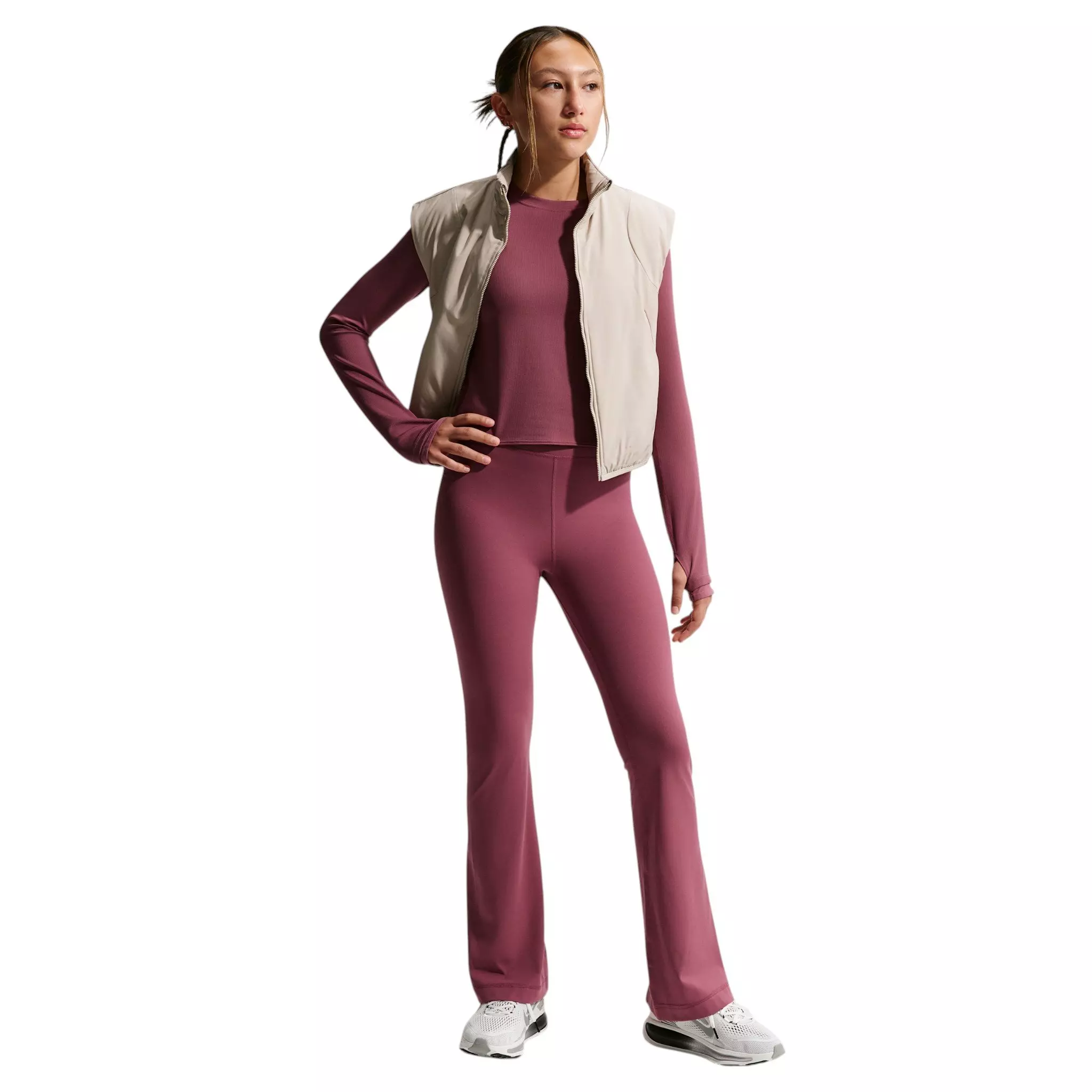 Nike Big Girls' MAVN High-Waisted Leggings - Pink Smoke - PINK SMOKE