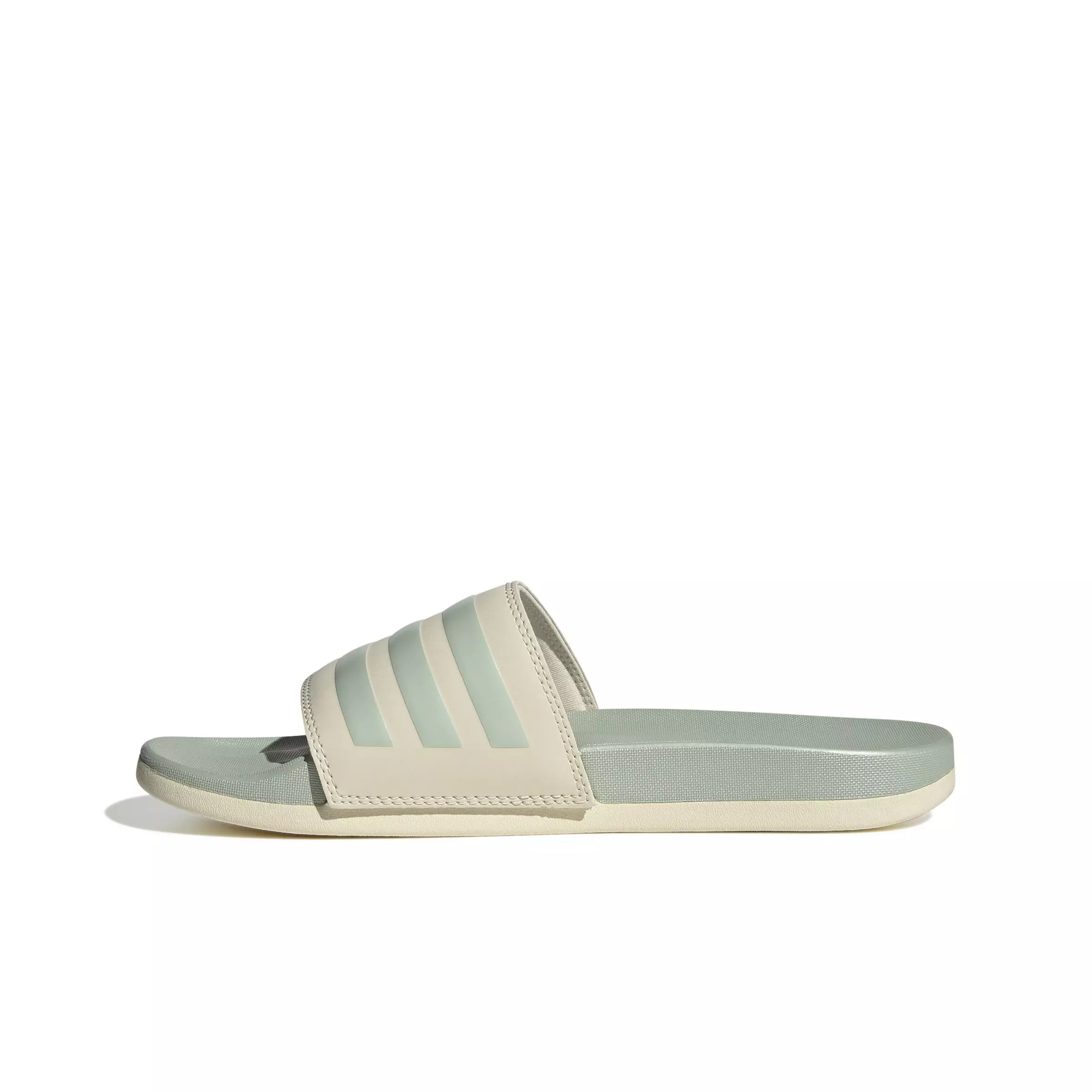 adidas Adilette Comfort "Wonder White/Linen Green Metallic" Women's Slide - WHITE/GREEN