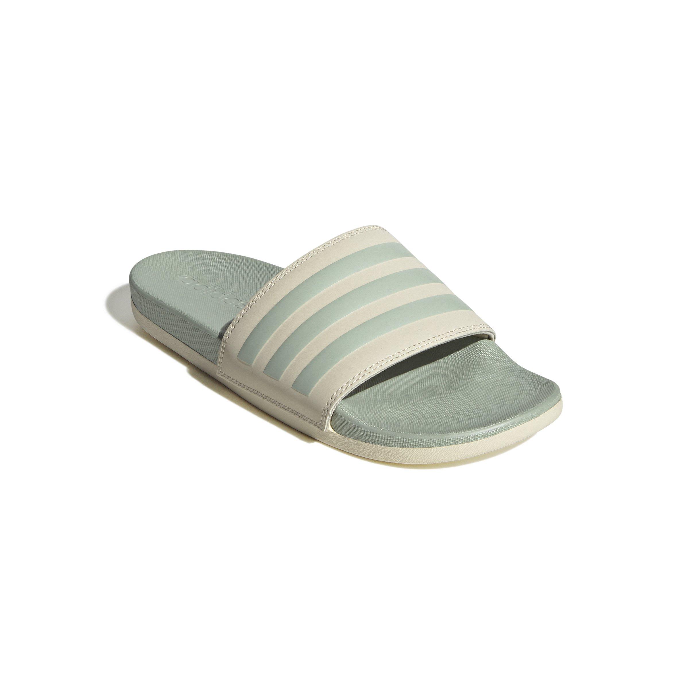 adidas Adilette Comfort Women's "Wonder White/Linen Green Metallic" Slide