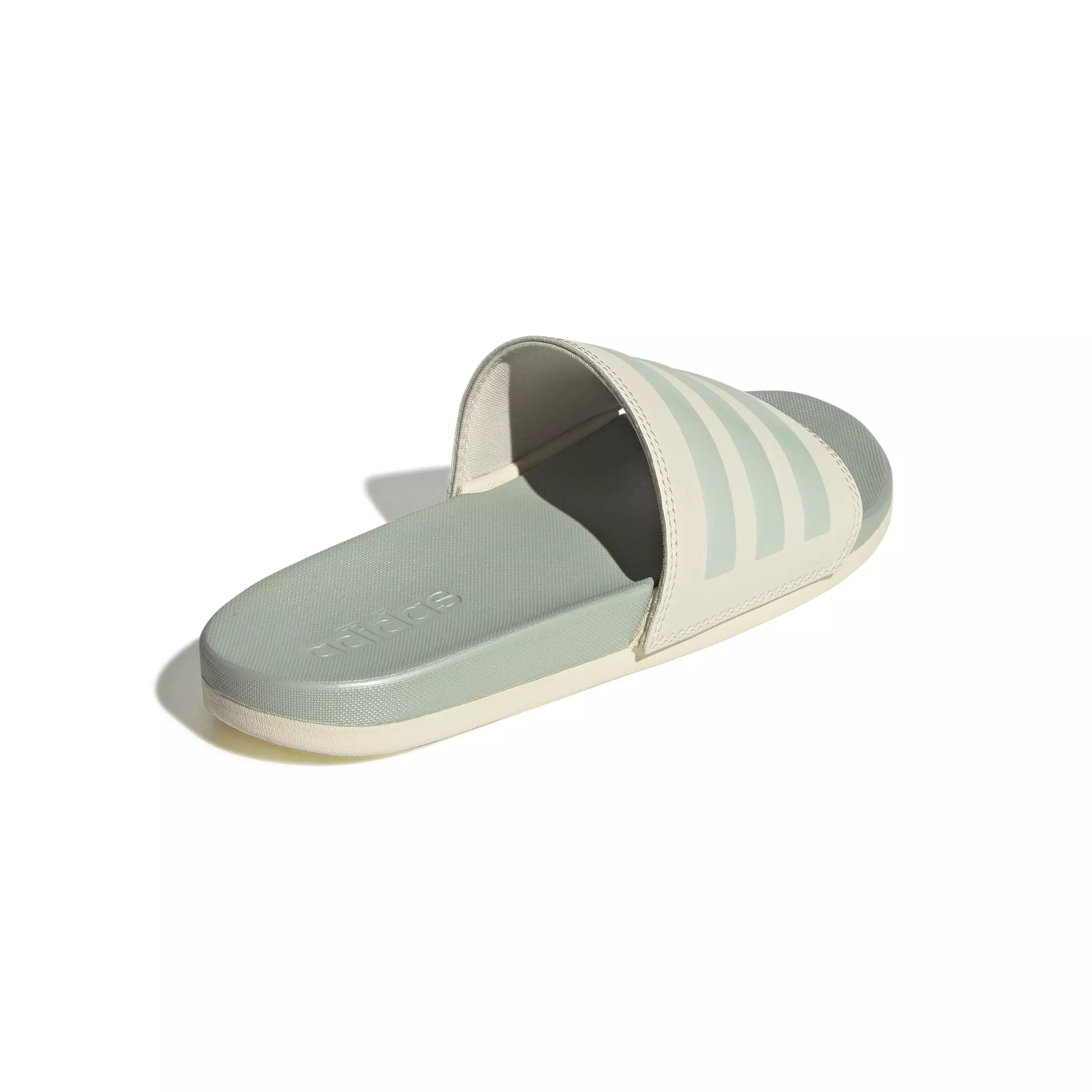 adidas Adilette Comfort "Wonder White/Linen Green Metallic" Women's Slide - WHITE/GREEN