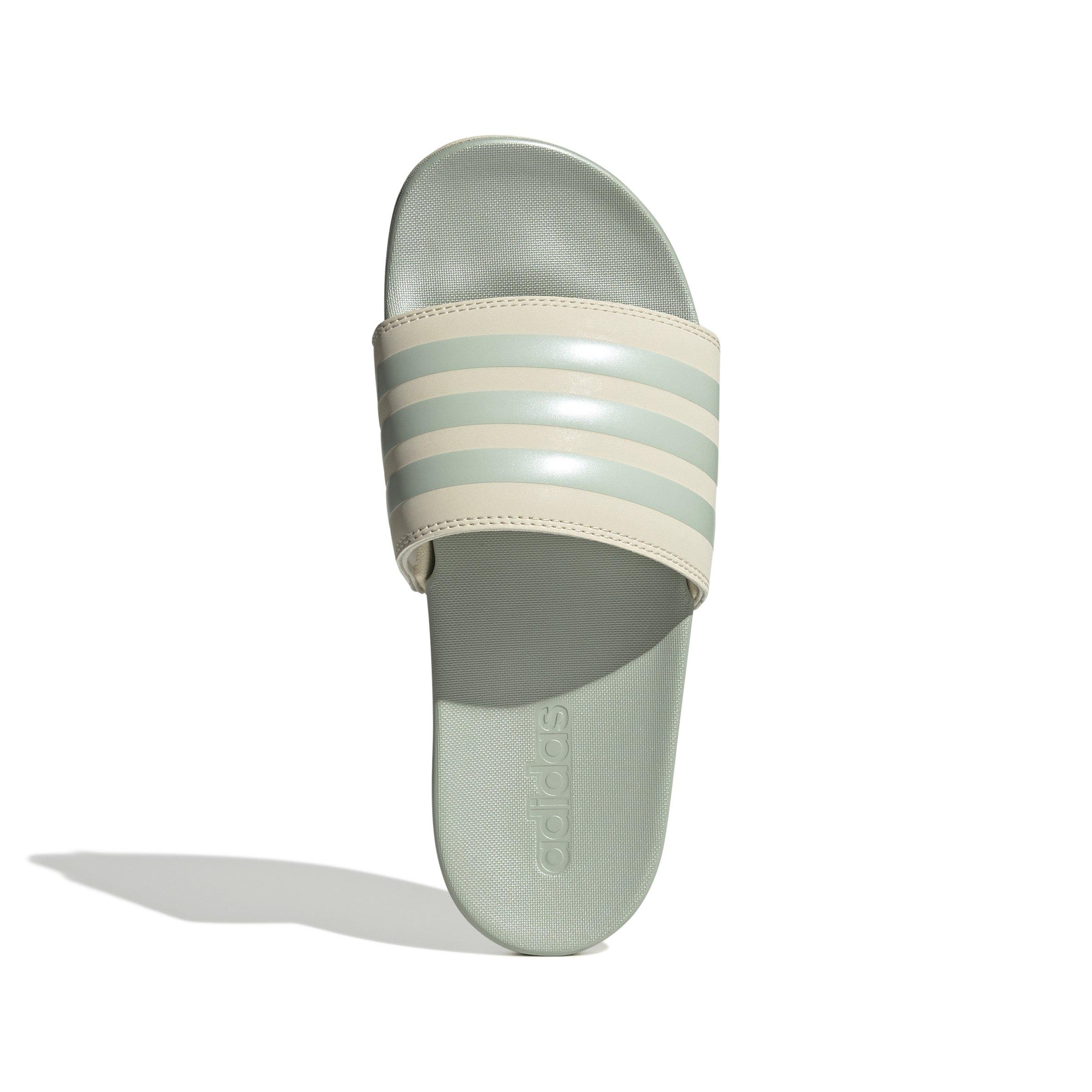 adidas Adilette Comfort Women's "Wonder White/Linen Green Metallic" Slide