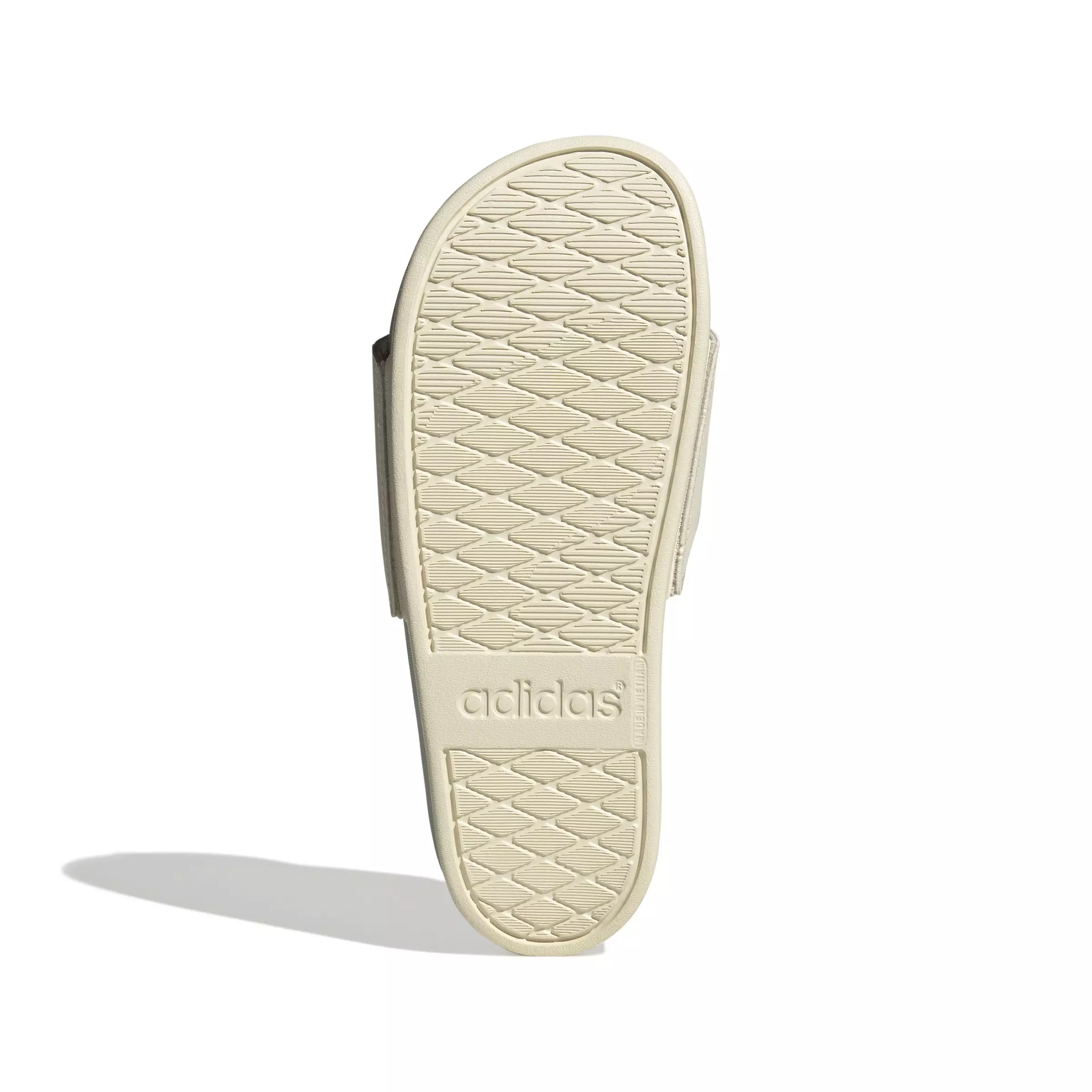 adidas Adilette Comfort "Wonder White/Linen Green Metallic" Women's Slide - WHITE/GREEN