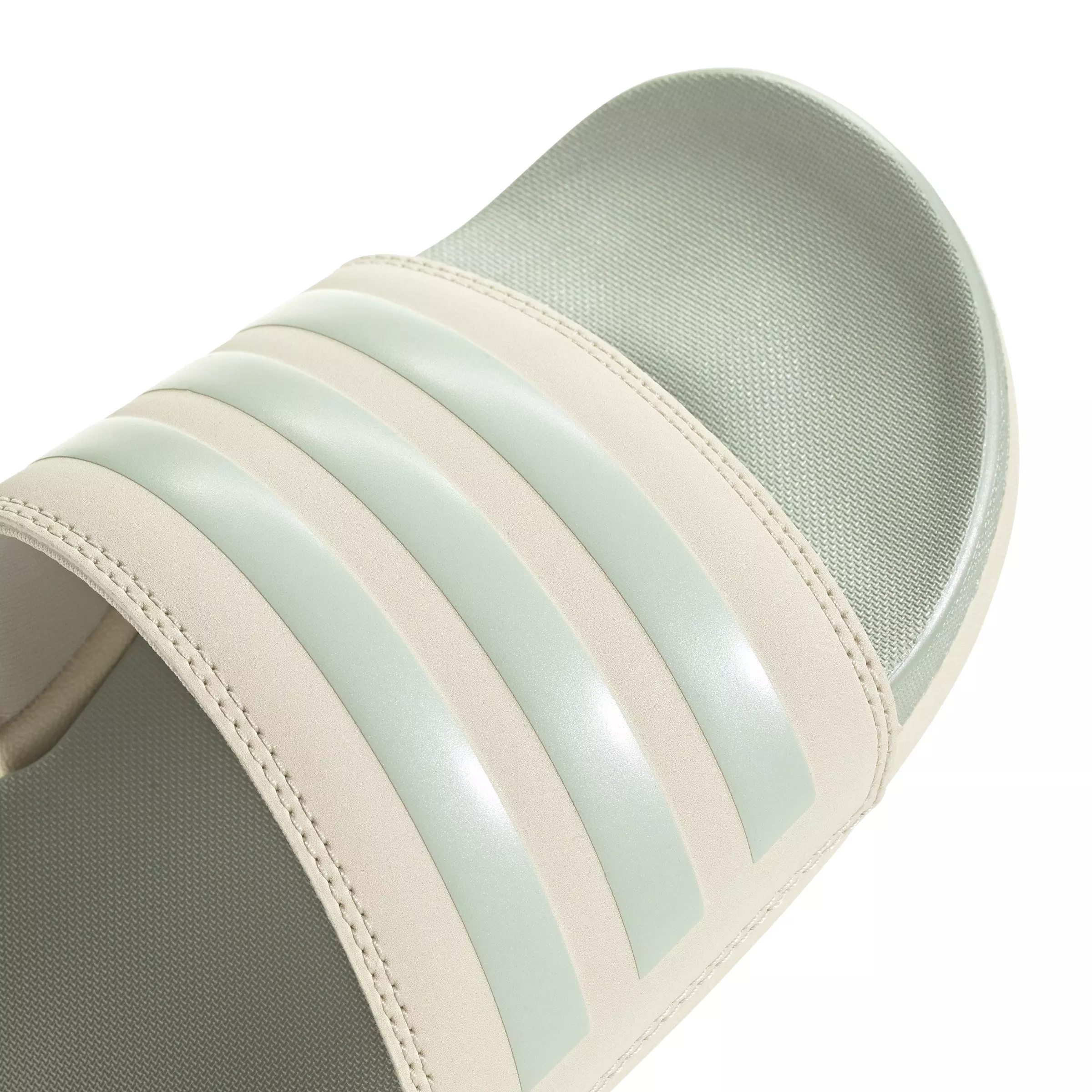 adidas Adilette Comfort "Wonder White/Linen Green Metallic" Women's Slide - WHITE/GREEN