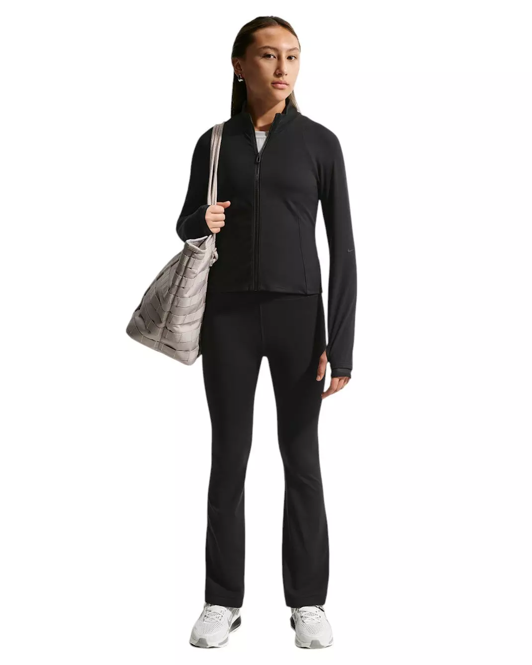 Nike Big Girls' MAVN Dri-FIT Fitted Full-Zip Long-Sleeve Top - Black - BLACK