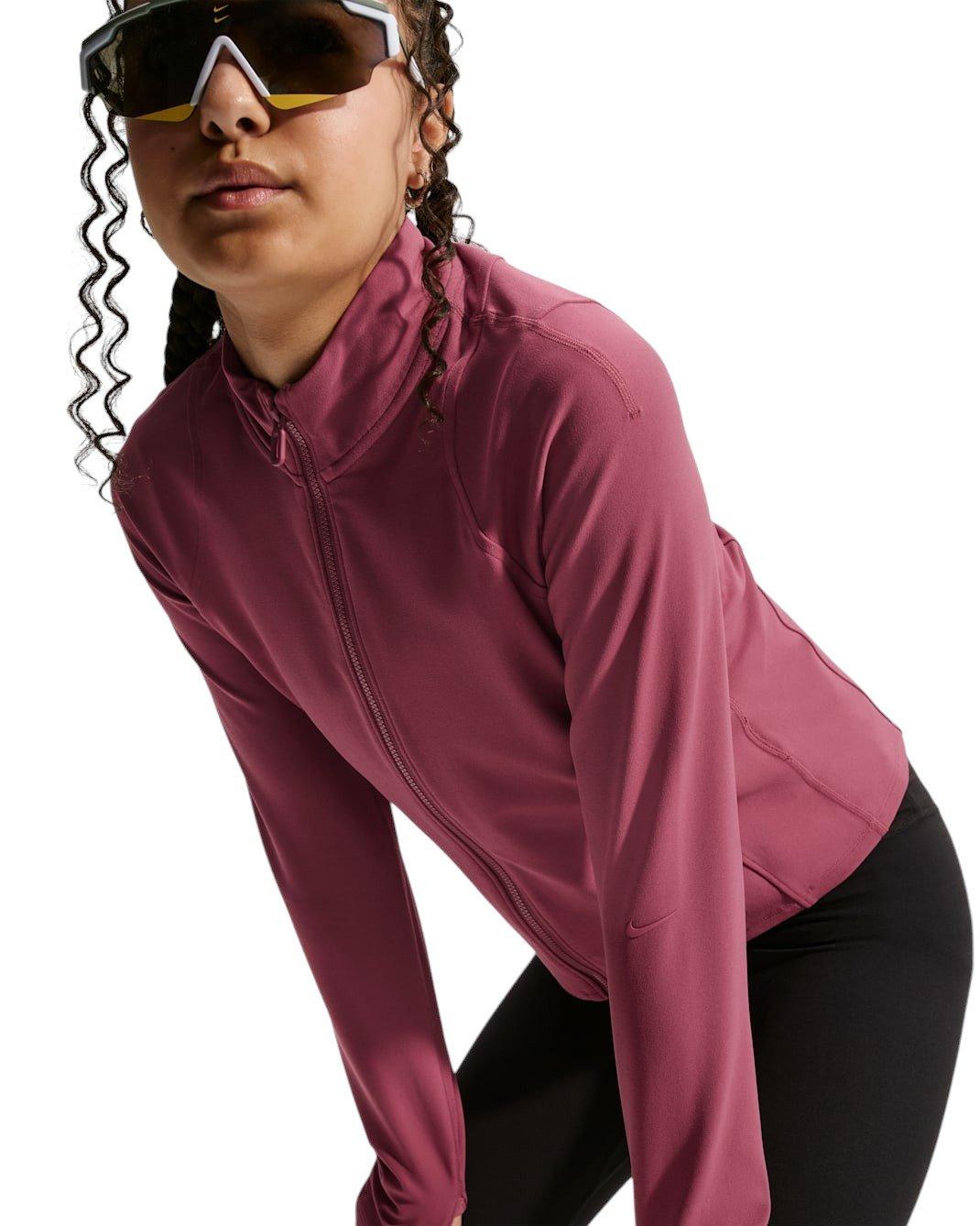 Nike MAVN Dri-FIT Full-Zip Long-Sleeve Big Girls' Pink Smoke Top