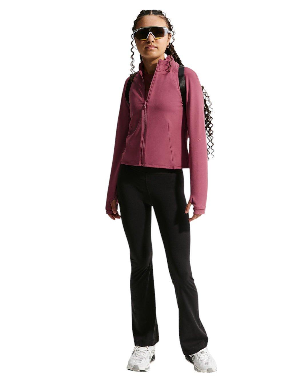 Nike MAVN Dri-FIT Full-Zip Long-Sleeve Big Girls' Pink Smoke Top