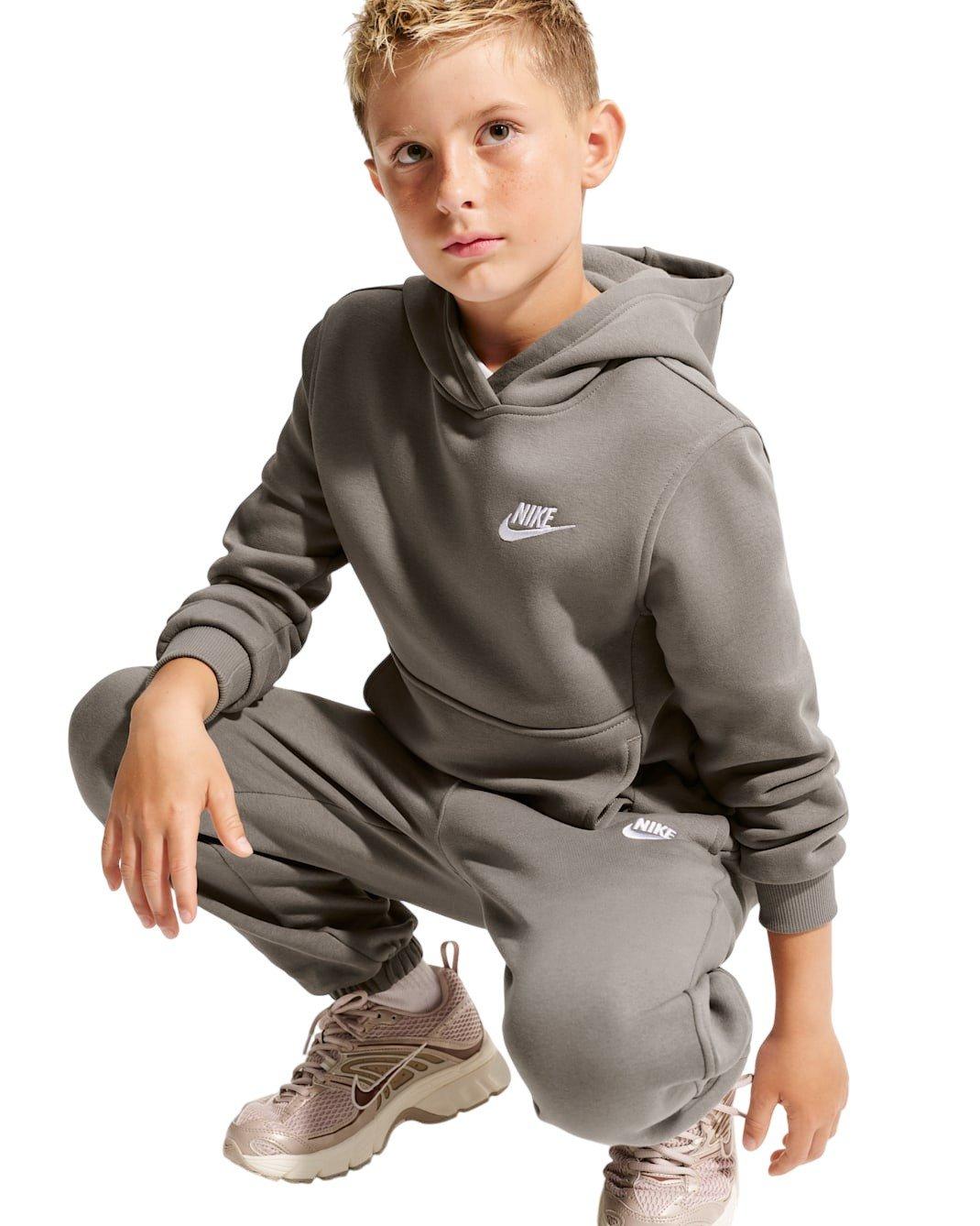 Nike Big Kids' Sportswear Club Fleece Loose Sweatpants - Grey - GREY Thumbnail View 6