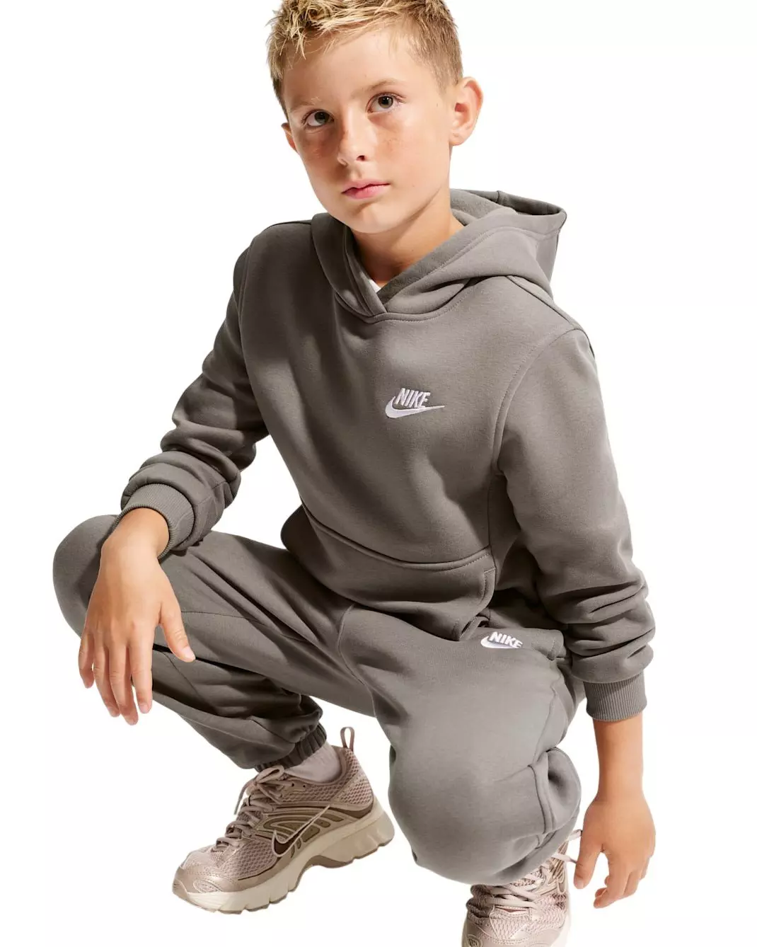Nike Big Kids' Sportswear Club Fleece Loose Sweatpants - Grey - GREY