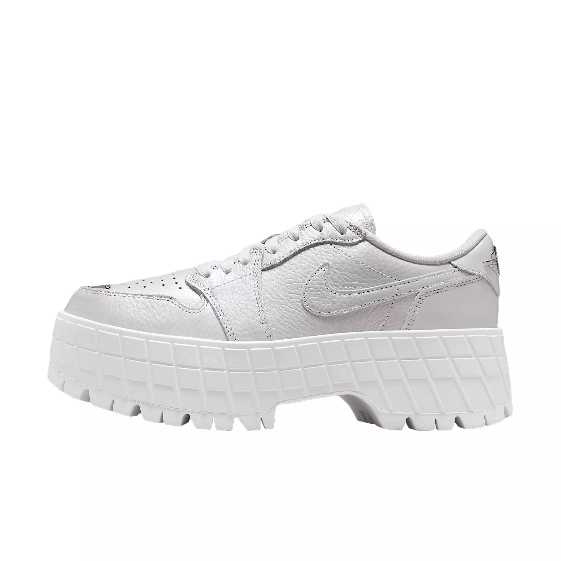 Jordan 1 Brooklyn Low "White/Metallic Silver" Women's Shoe - WHITE/SILVER