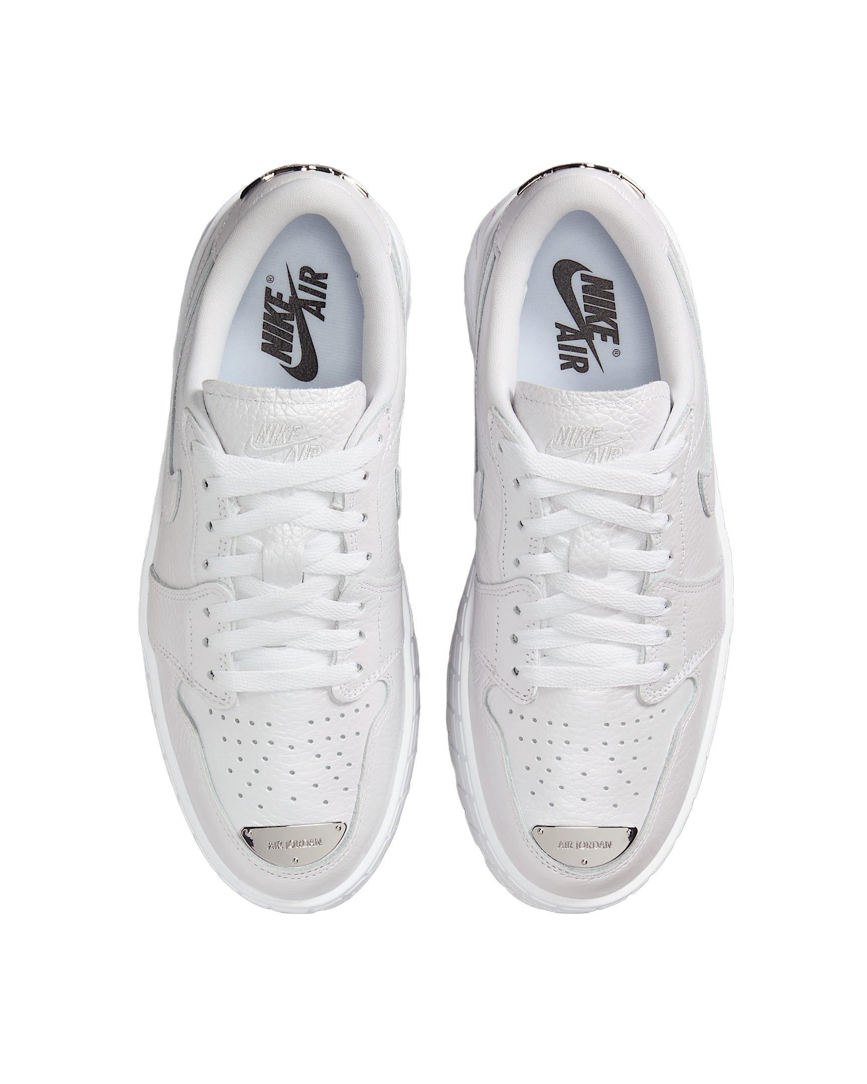 Jordan 1 Brooklyn Low "White/Metallic Silver" Women's Shoe - WHITE/SILVER Thumbnail View 4