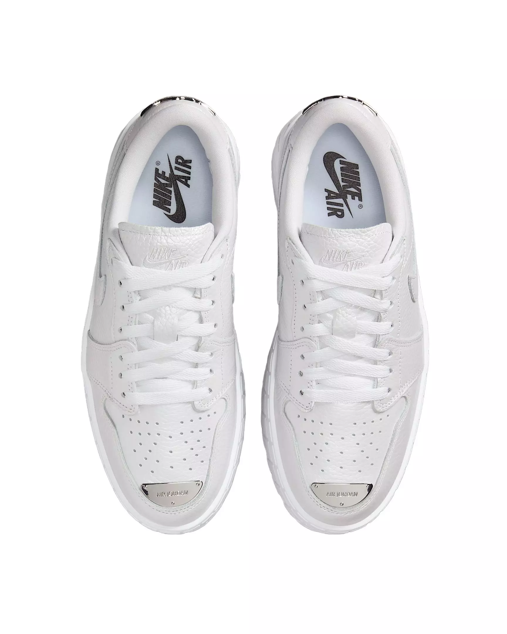 Jordan 1 Brooklyn Low "White/Metallic Silver" Women's Shoe - WHITE/SILVER