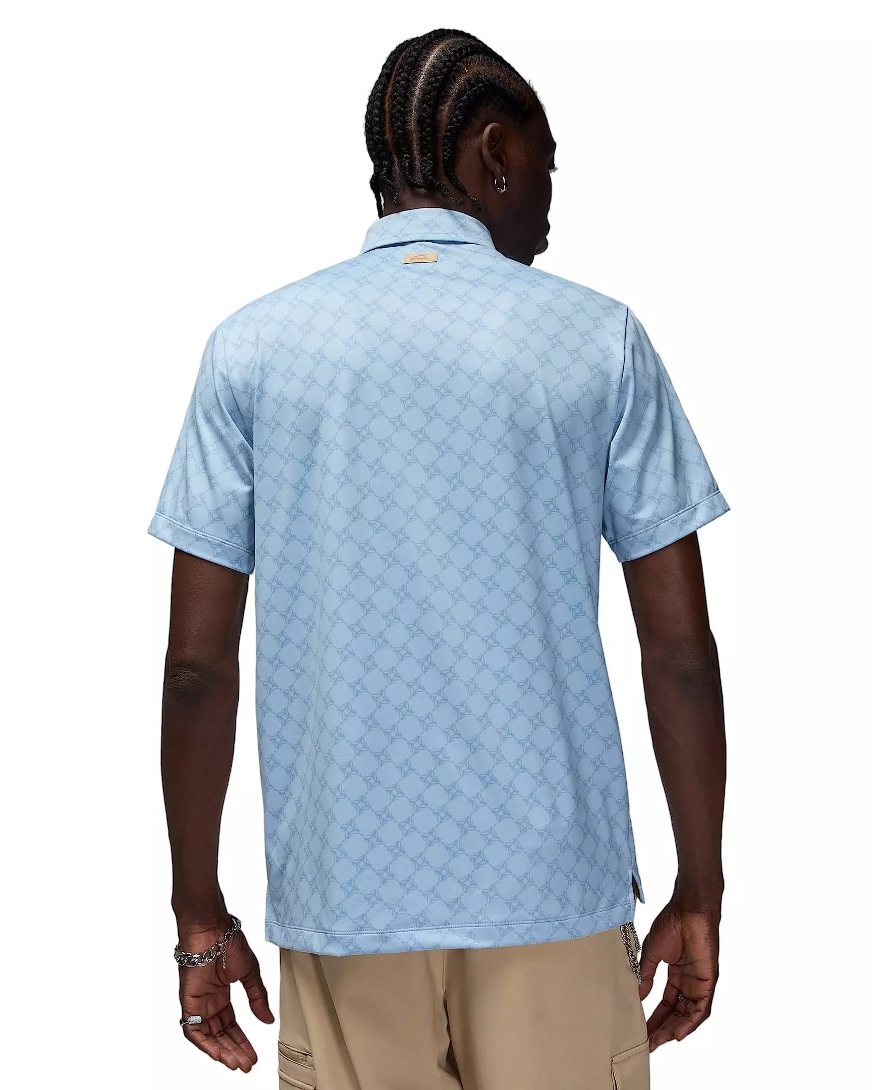 Jordan Men's Sport Printed Golf Polo-Light Blue - LT BLUE