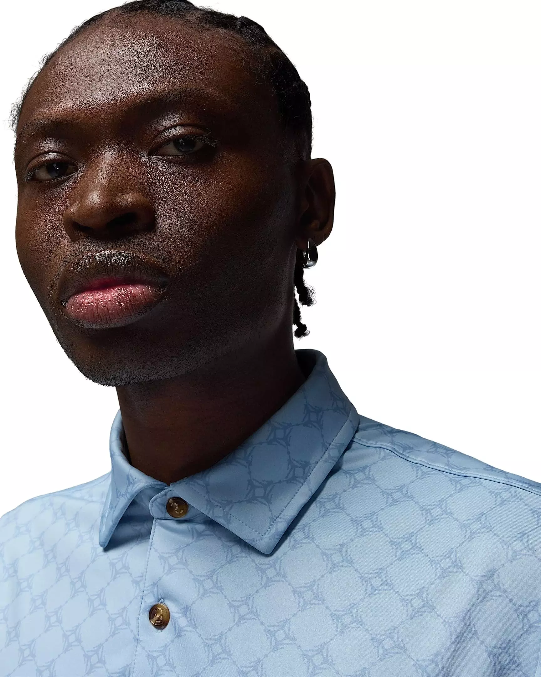 Jordan Men's Sport Printed Golf Polo-Light Blue - LT BLUE