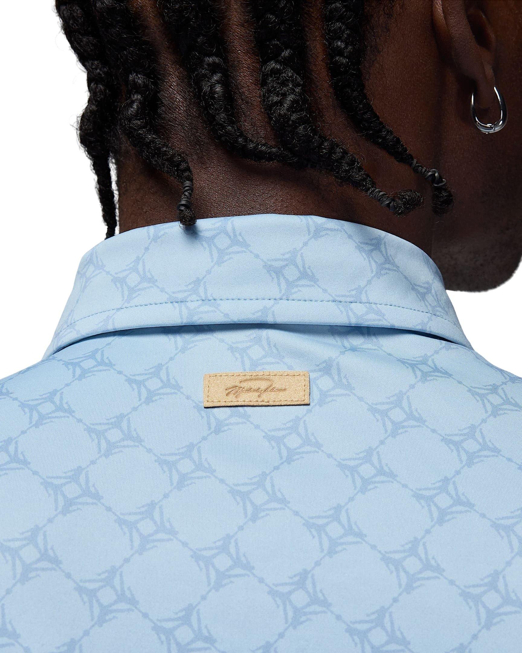 Jordan Men's Sport Printed Golf Polo-Light Blue - LT BLUE Thumbnail View 4