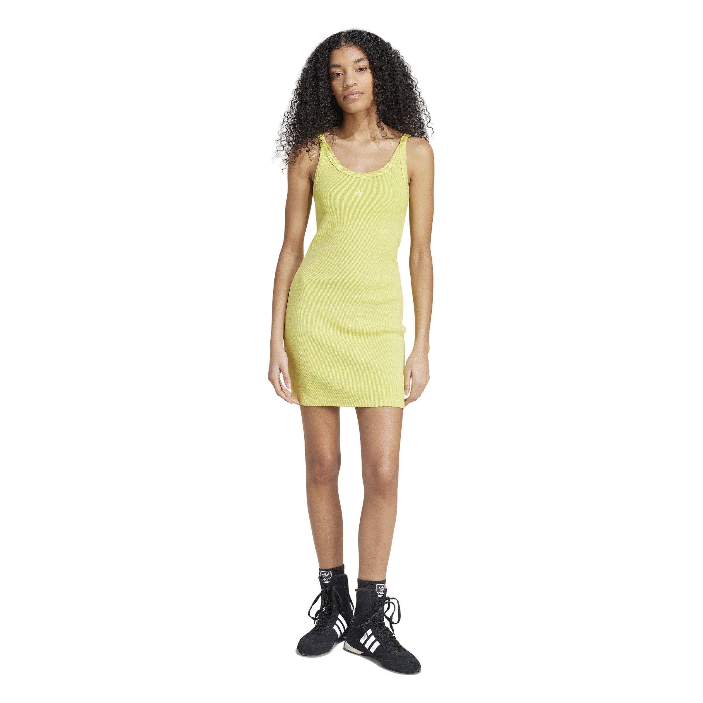 adidas Original Women's Ribbed Mini Dress -Green - GREEN Thumbnail View 1