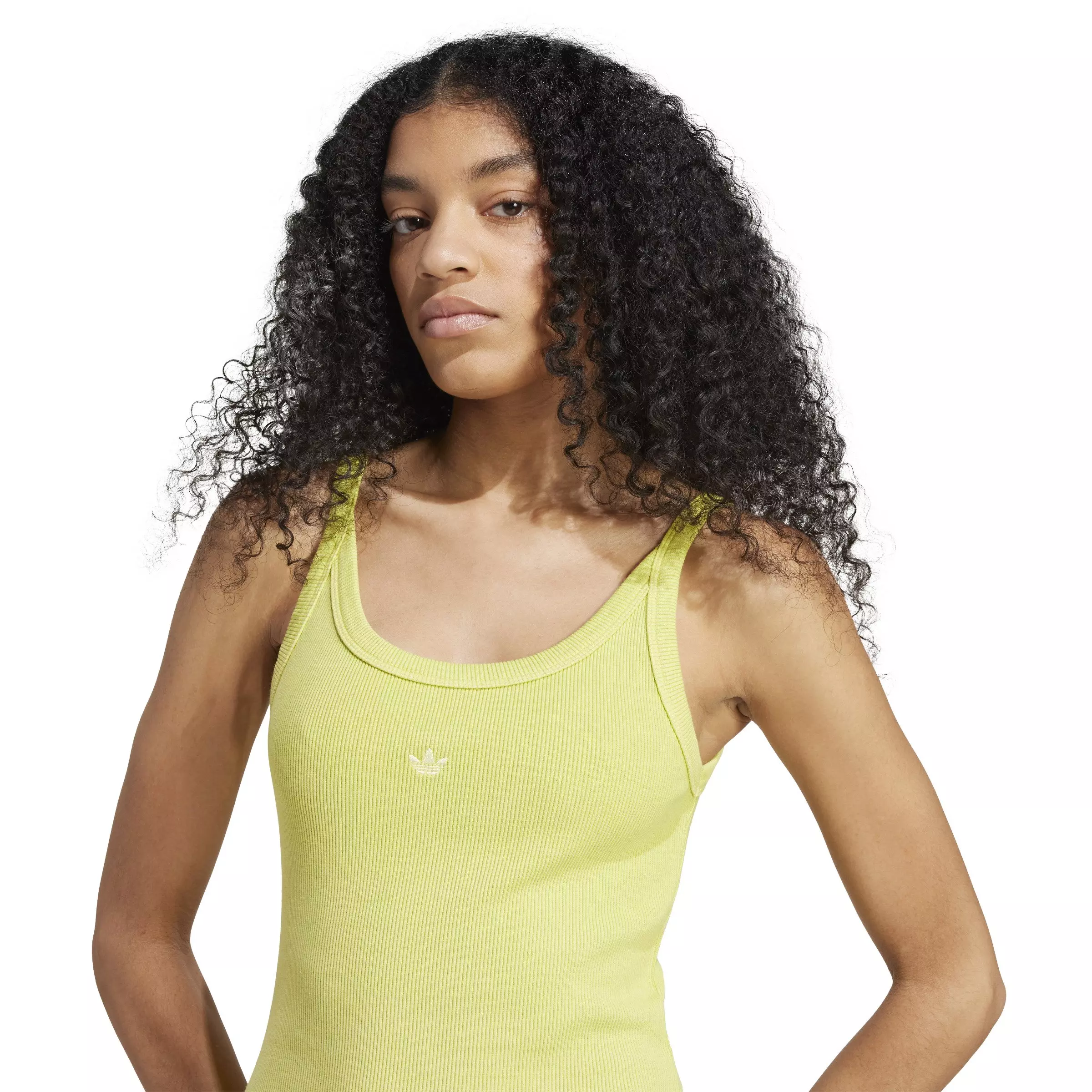 adidas Original Women's Ribbed Mini Dress -Green - GREEN