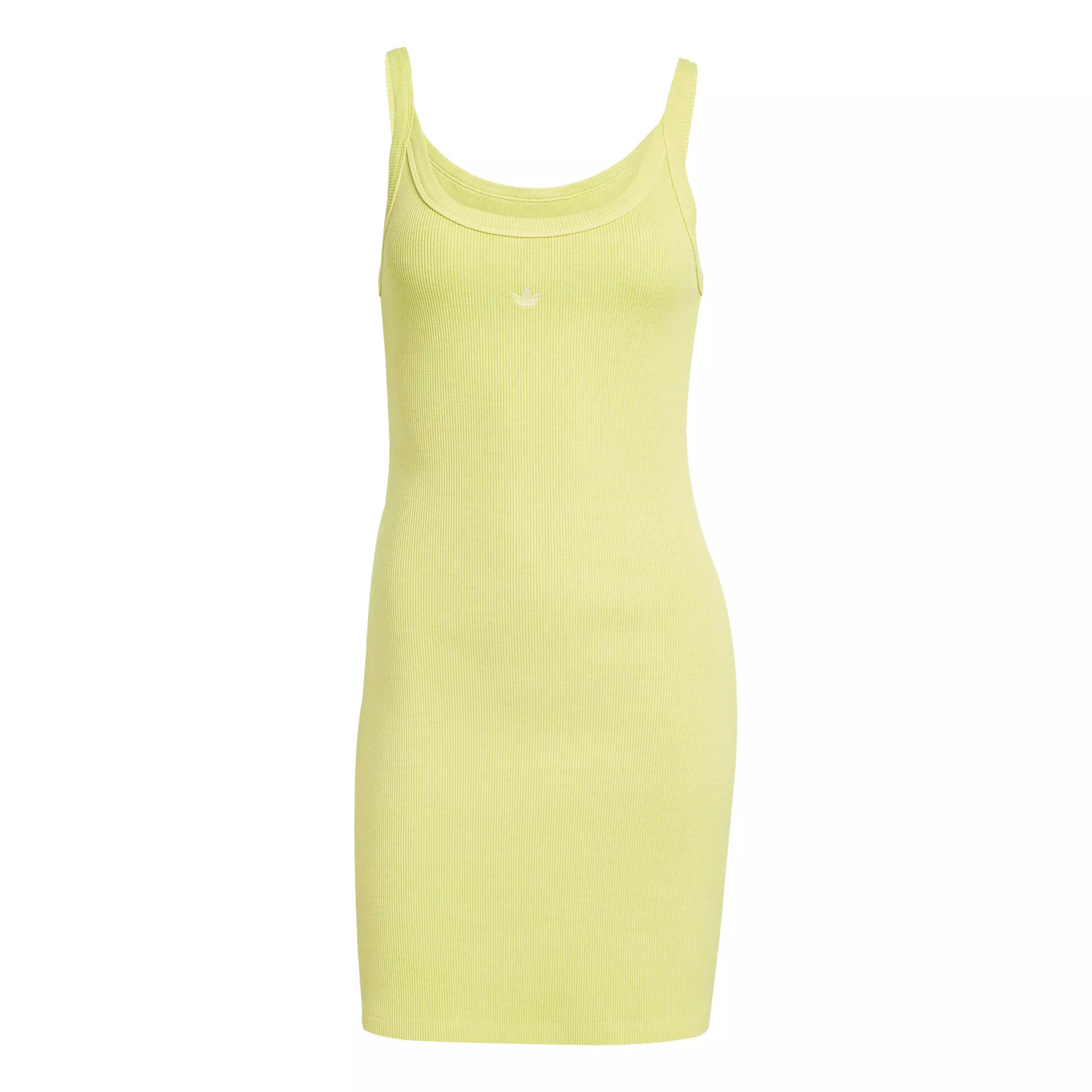 adidas Original Women's Ribbed Mini Dress -Green - GREEN