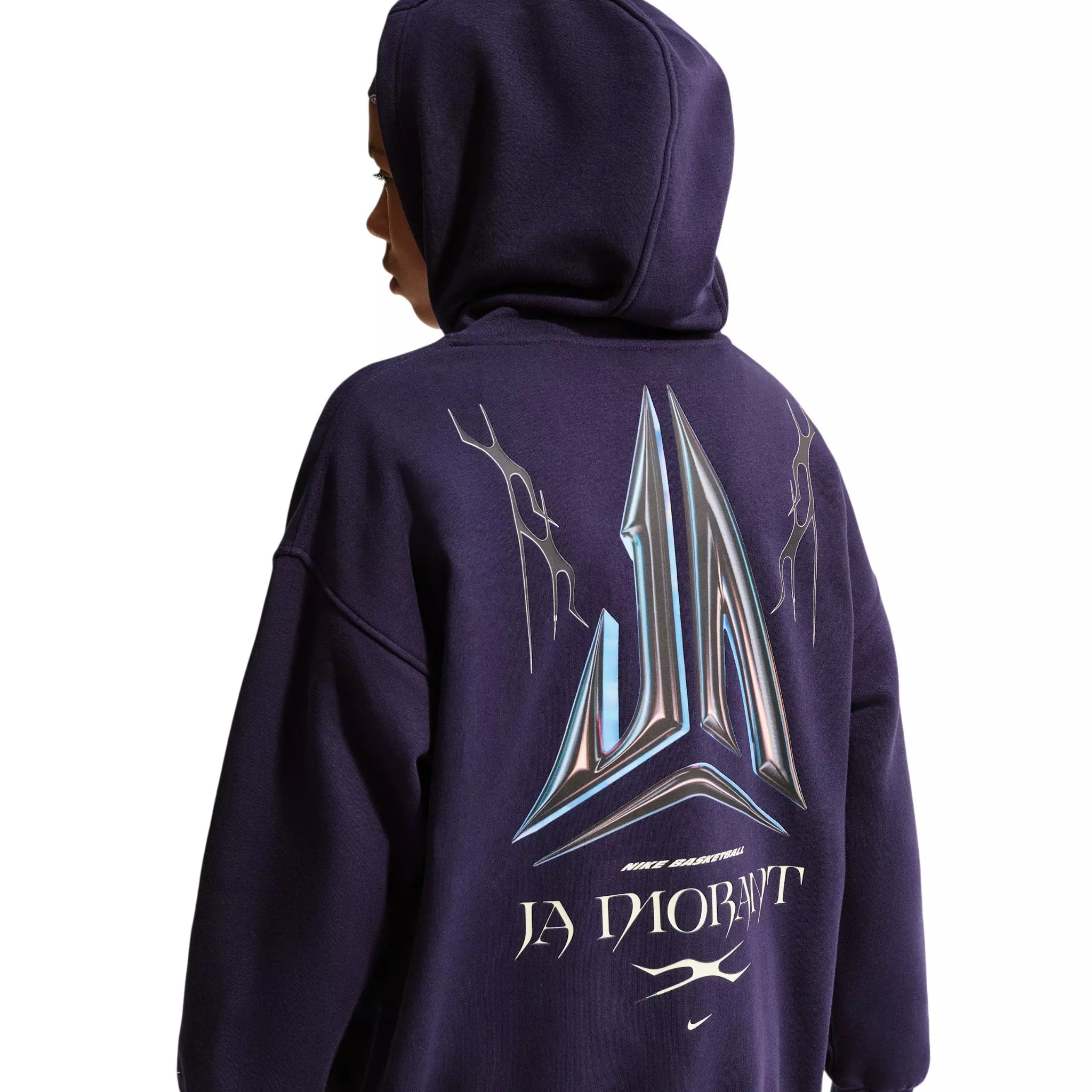 Nike Big Kids' Ja Club Fleece Oversized Hoodie - Purple - PURPLE