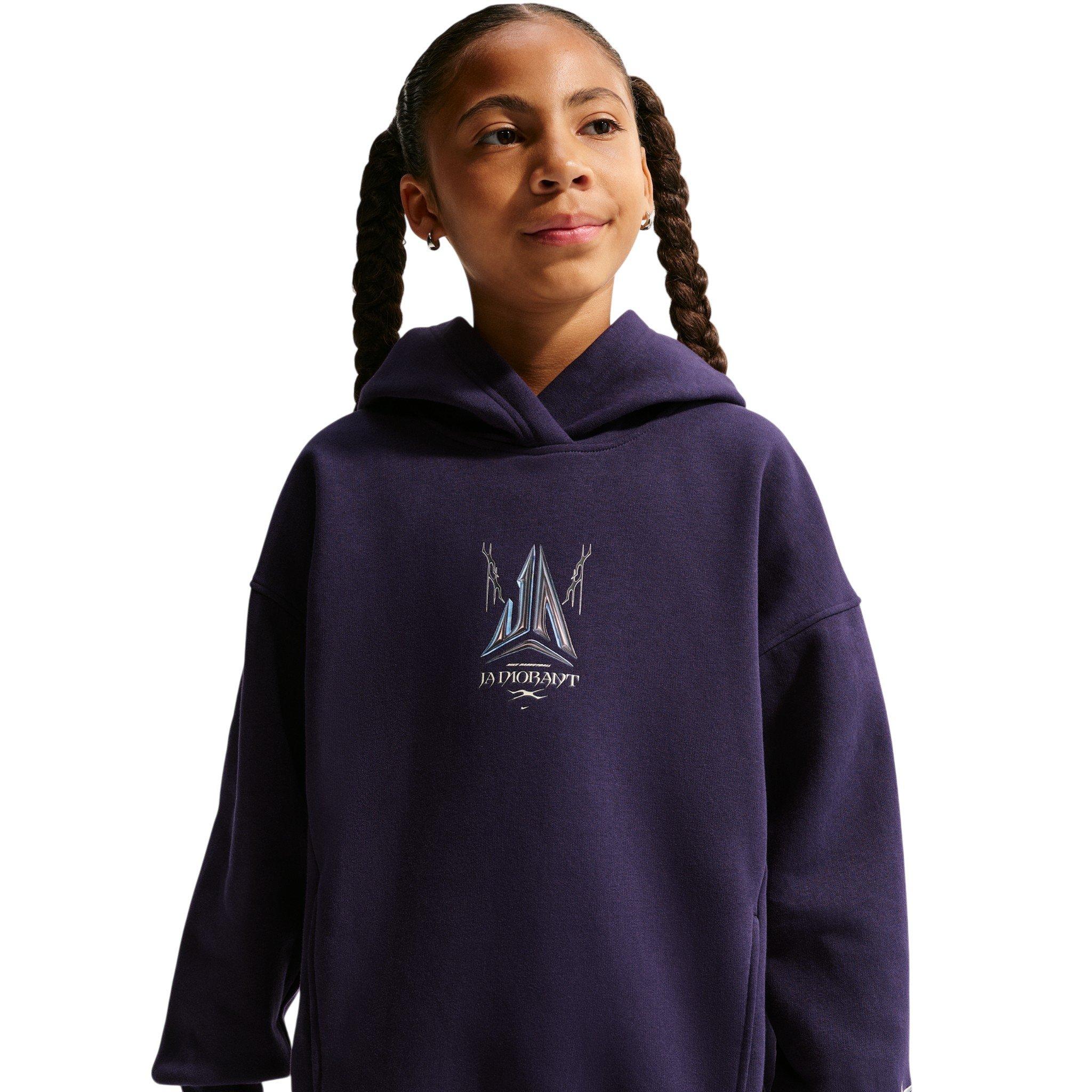 Nike Big Kids' Ja Club Fleece Oversized Hoodie - Purple - PURPLE