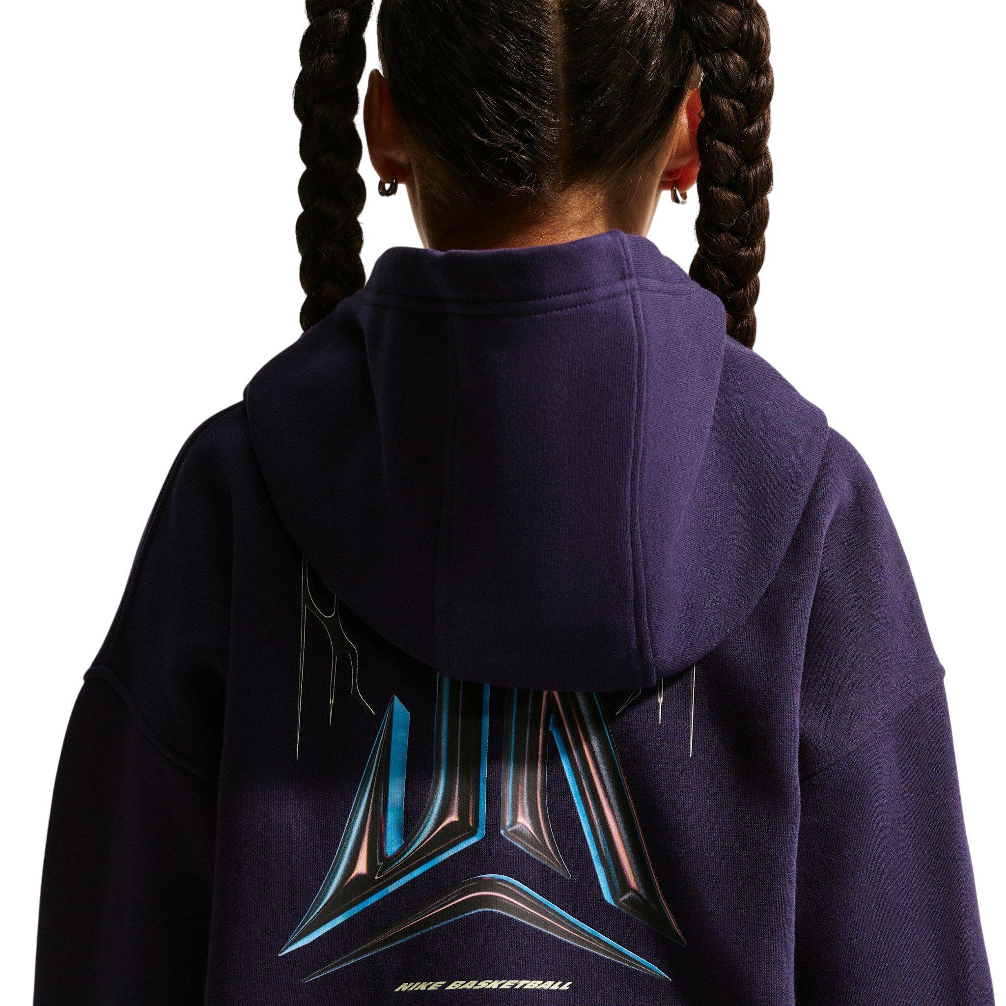 Nike Big Kids' Ja Club Fleece Oversized Hoodie - Purple - PURPLE