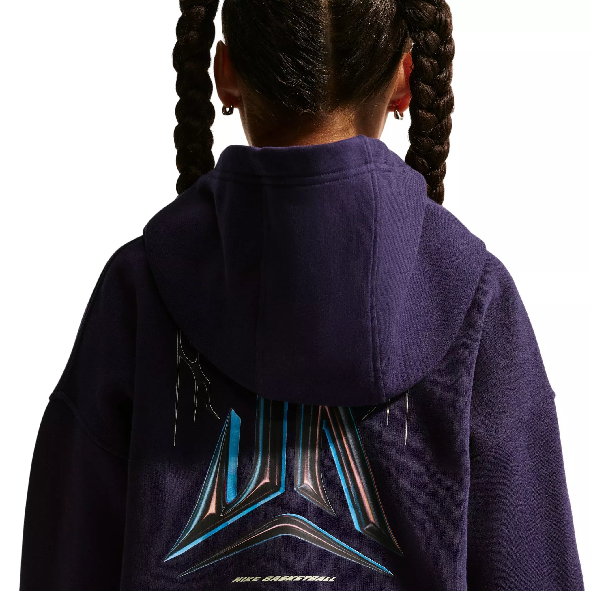 Nike Big Kids' Ja Club Fleece Oversized Hoodie - Purple - PURPLE