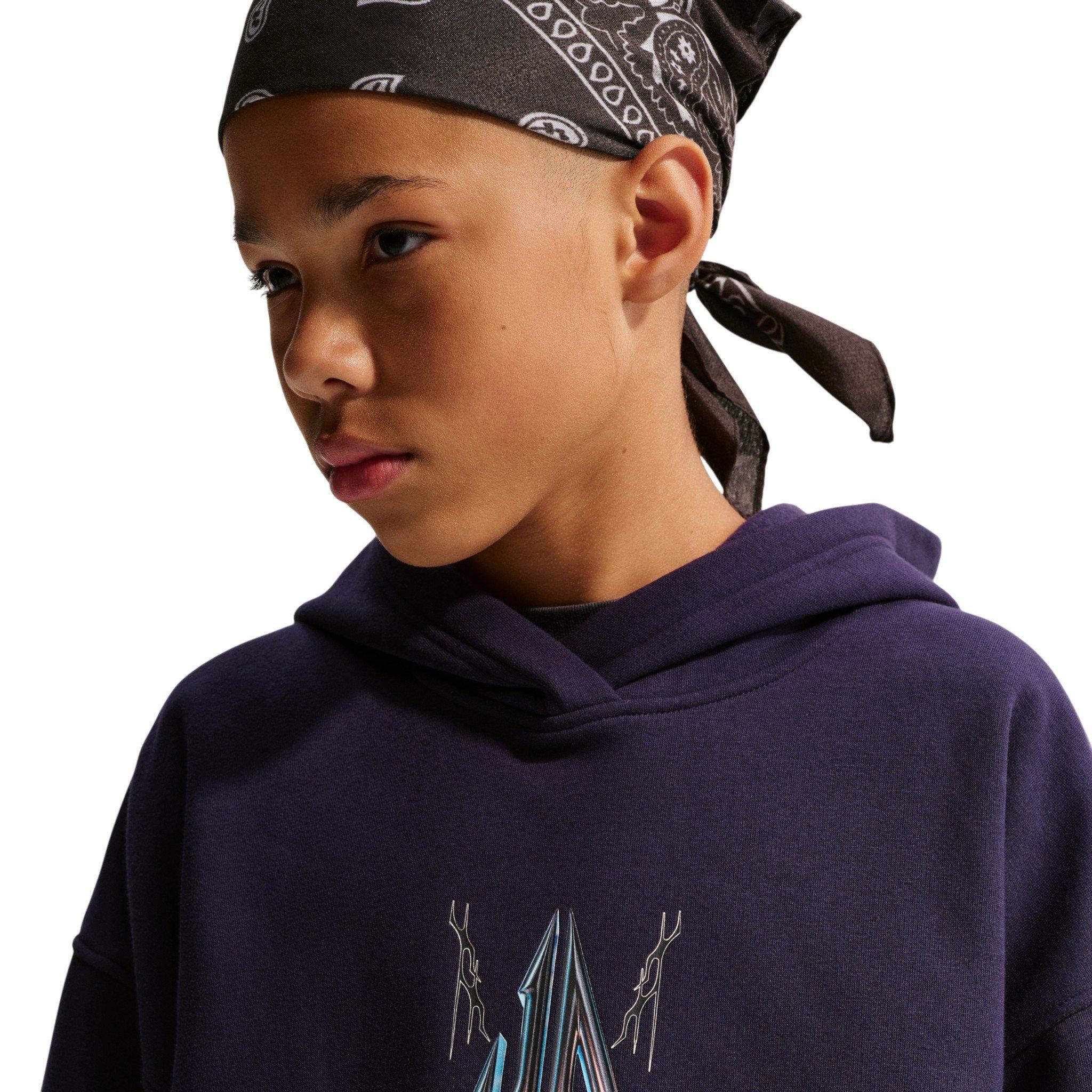 Nike Big Kids' Ja Club Fleece Oversized Hoodie - Purple - PURPLE