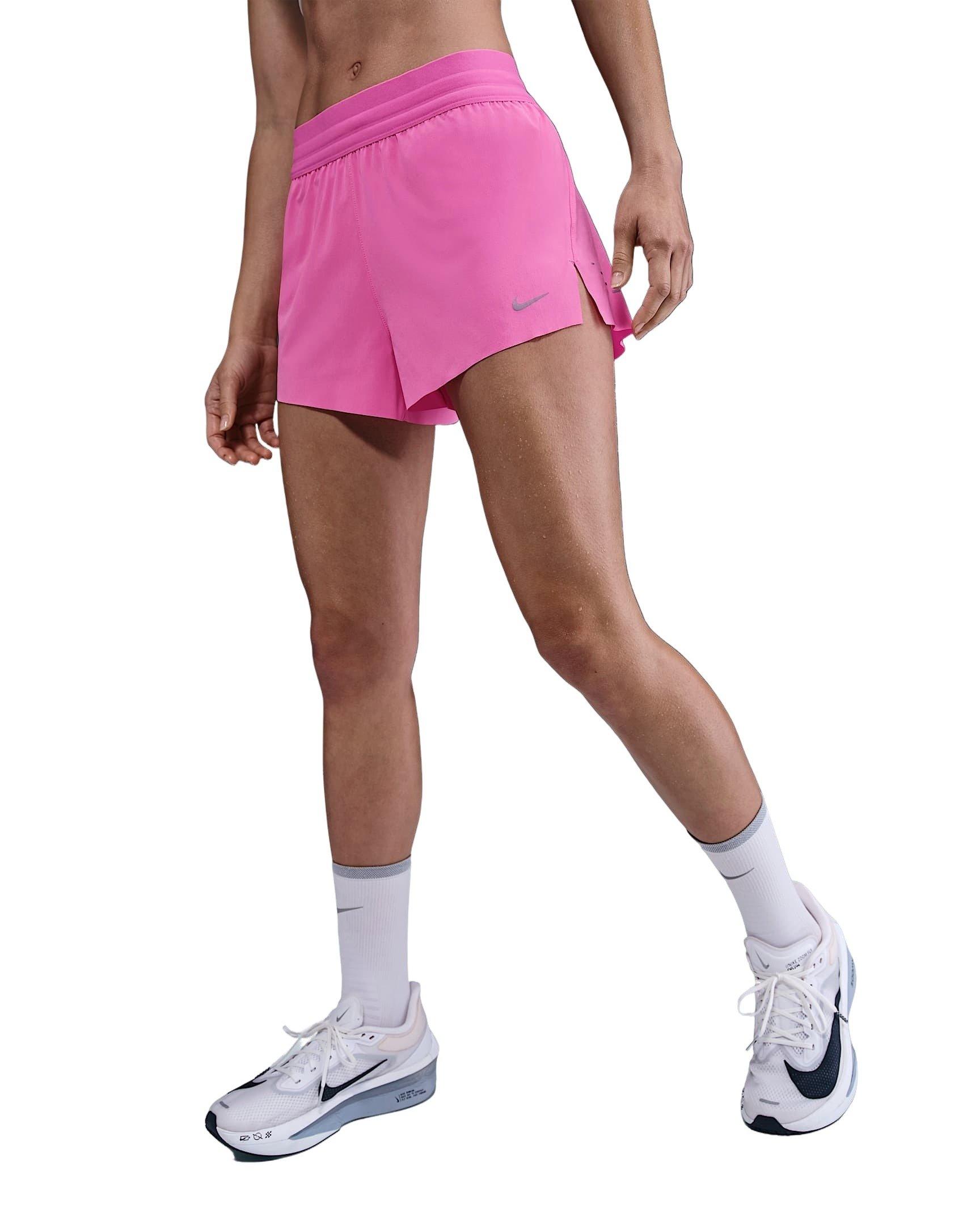 Nike Women's Swift Dri-FIT Mid-Rise 2.5" Brief-Lined Running Shorts-Pink - PINK Thumbnail View 1