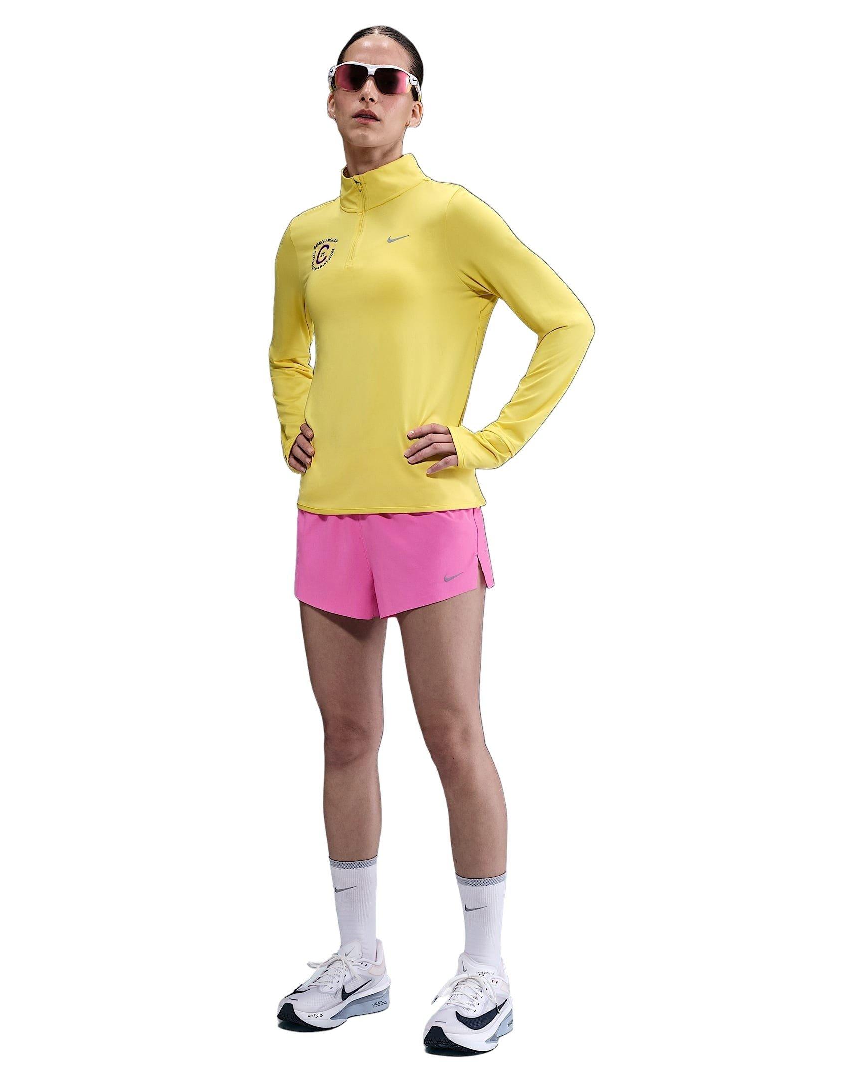 Nike Women's Swift Dri-FIT Mid-Rise 2.5" Brief-Lined Running Shorts-Pink - PINK Thumbnail View 4