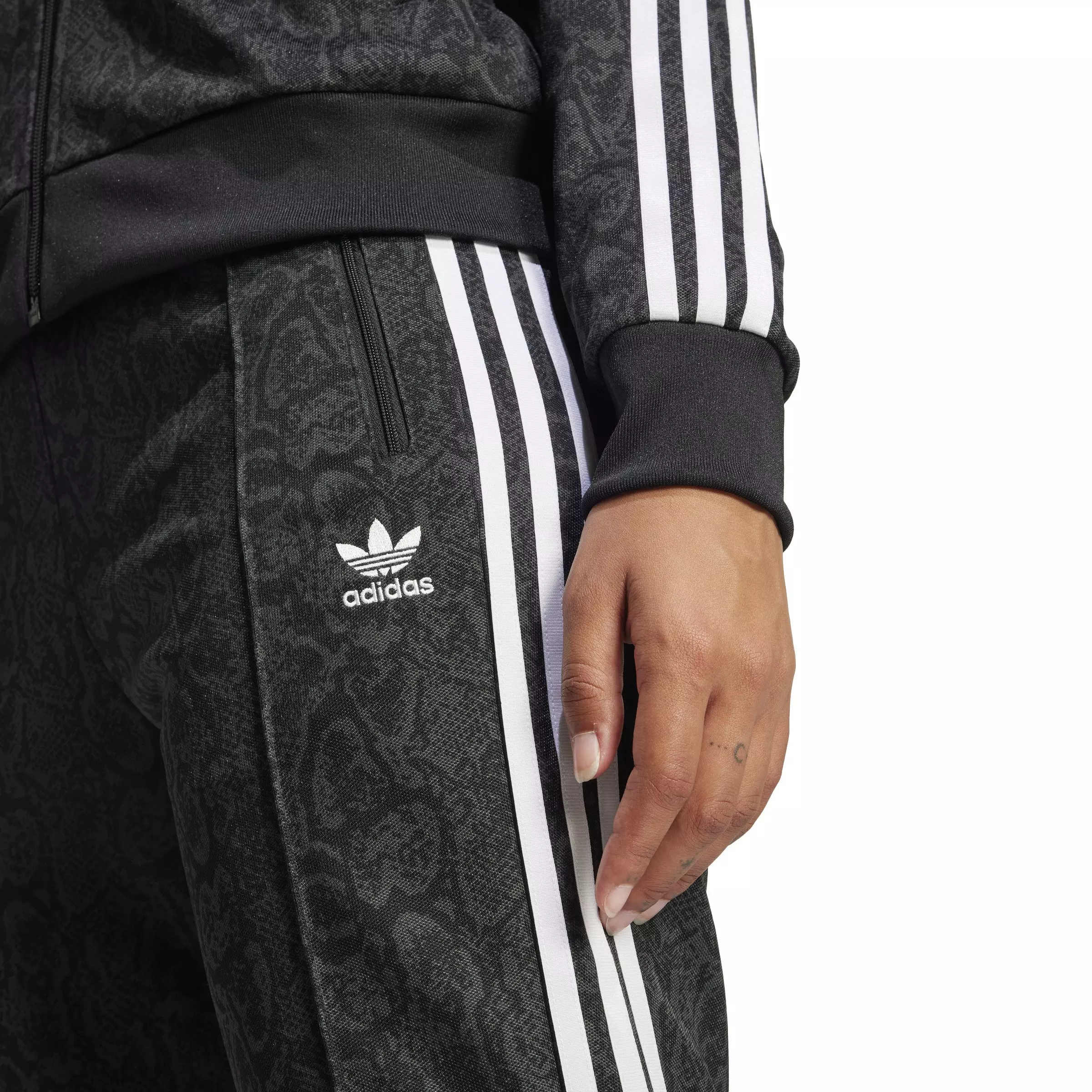 adidas Originals Women's Snake Firebird Track Pants -Black - BLACK