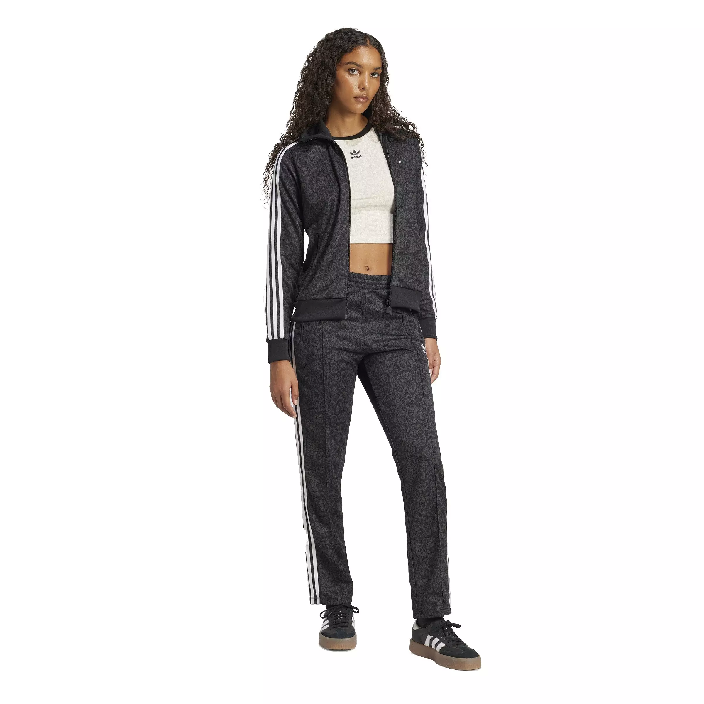 adidas Originals Women's Snake Firebird Track Pants -Black - BLACK
