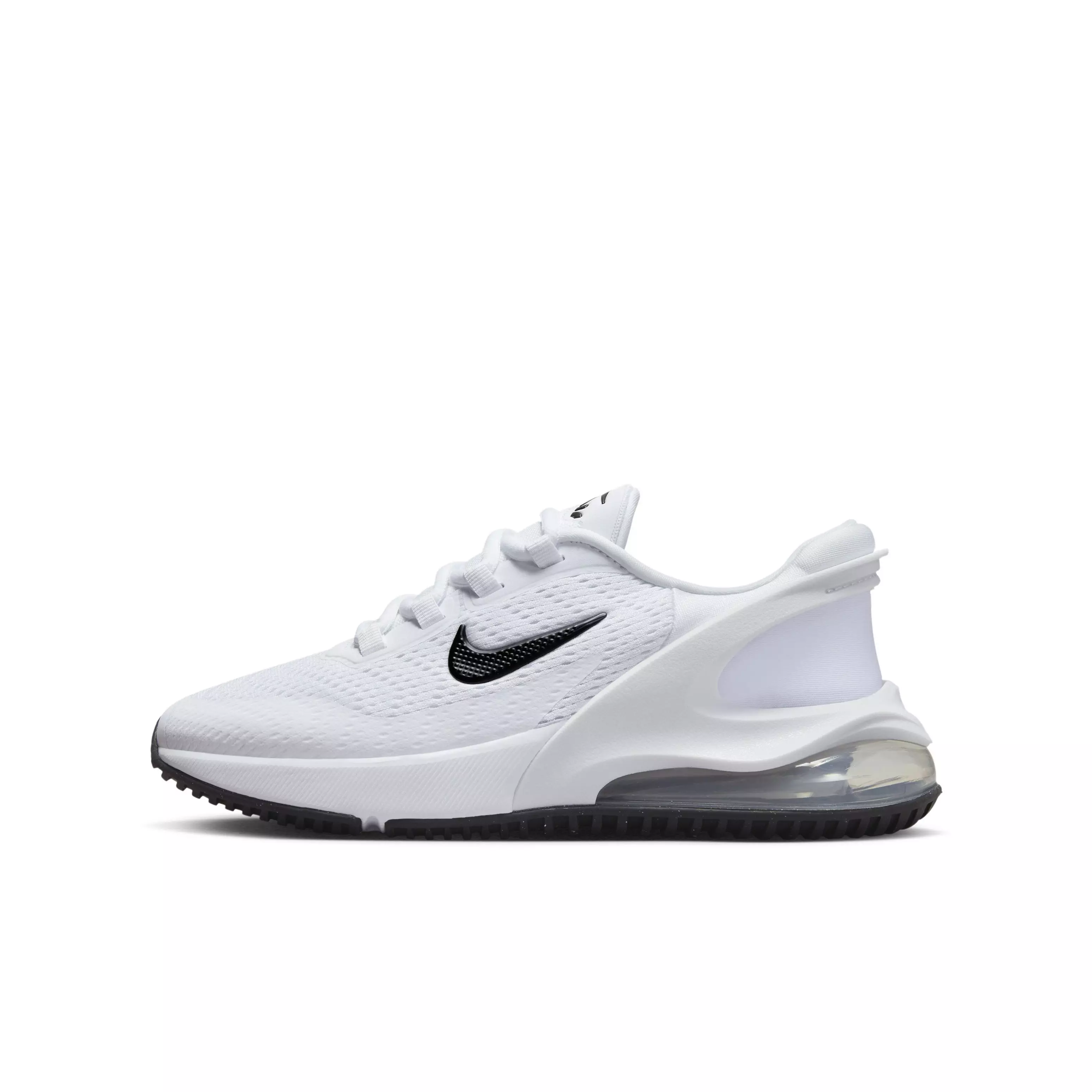 Nike Air Max 270 GO "White/White/Black" Grade School Boys' Shoe - WHITE/WHITE/BLACK
