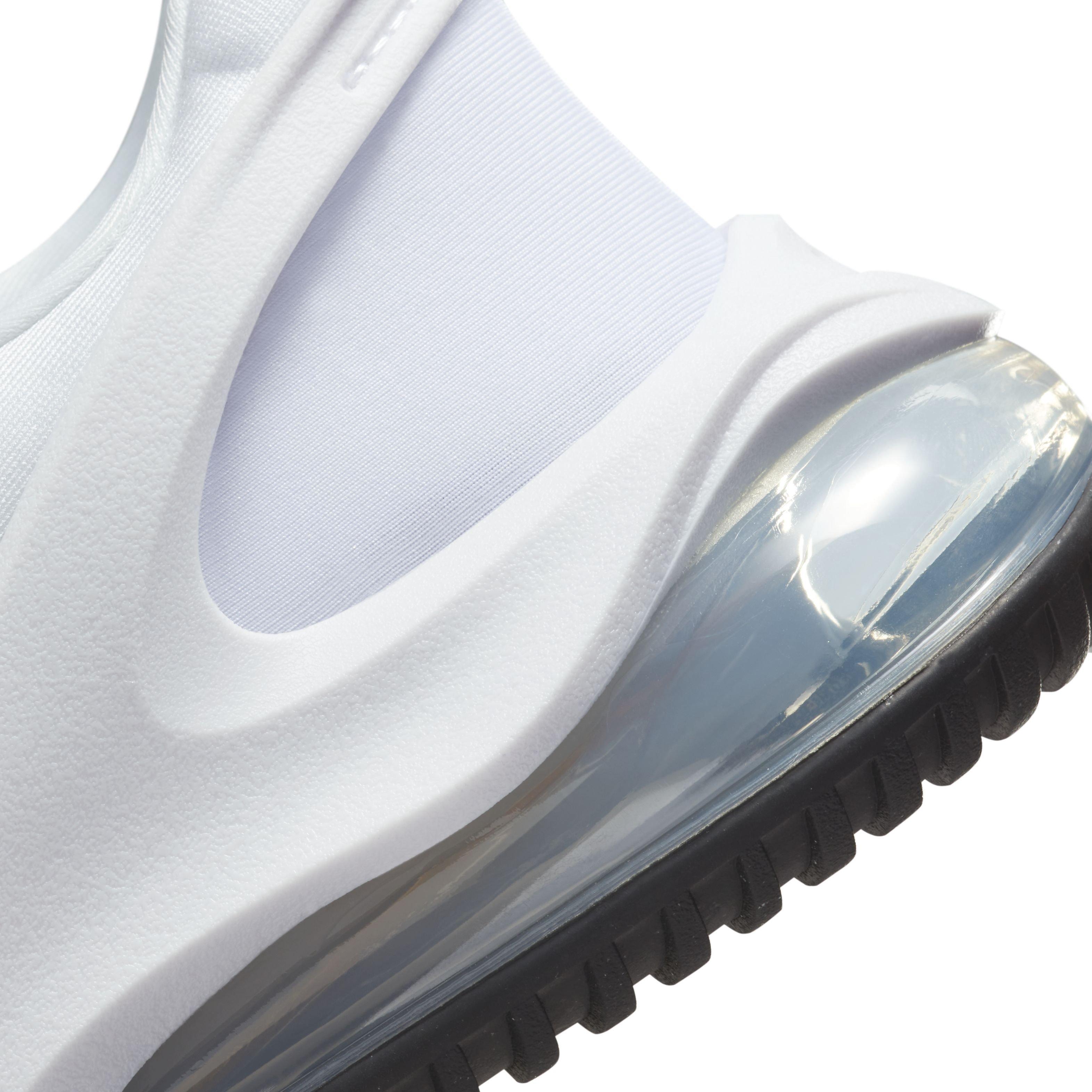 Nike Air Max 270 GO "White/White/Black" Grade School Boys' Shoe - WHITE/WHITE/BLACK Thumbnail View 8