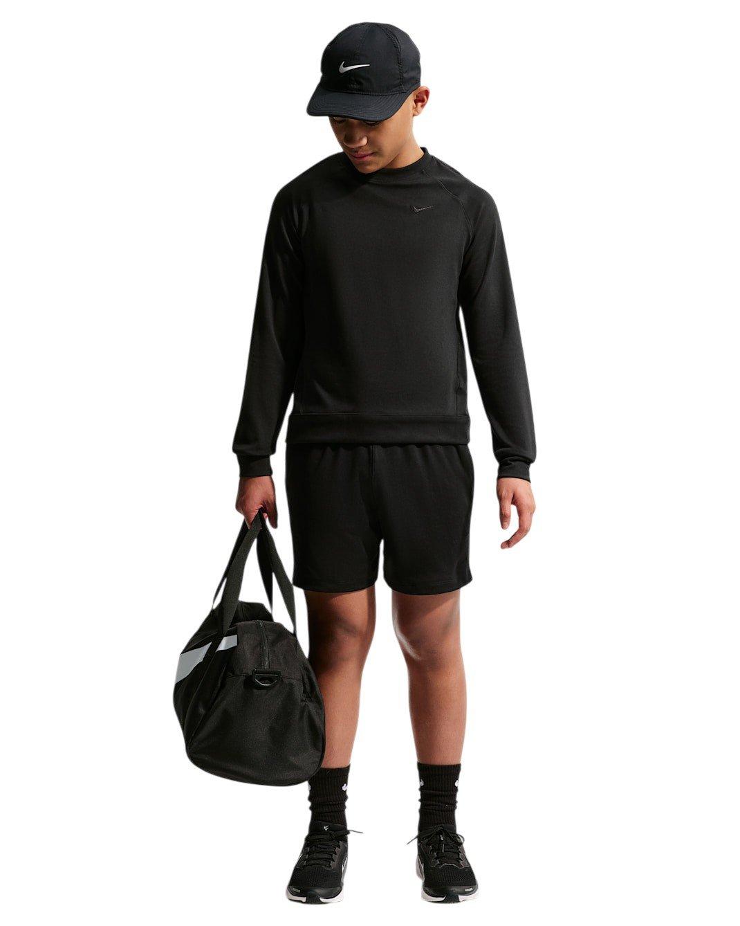 Nike Primary Nano Dri-FIT UV Long Sleeve Big Boys' Black Crewneck Sweatshirt
