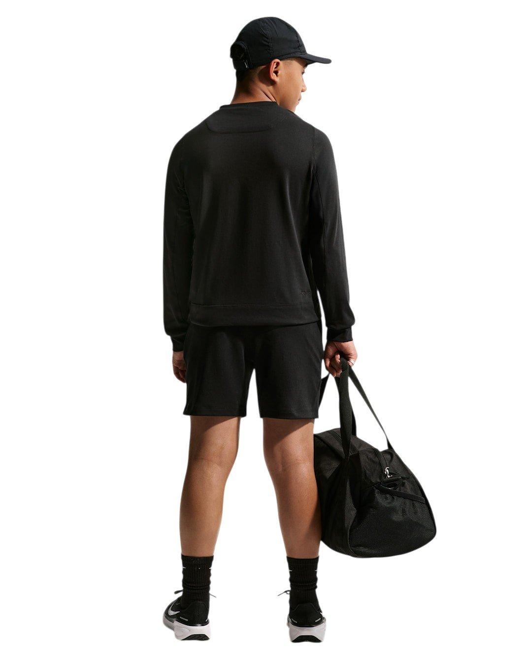 Nike Primary Nano Dri-FIT UV Long Sleeve Big Boys' Black Crewneck Sweatshirt