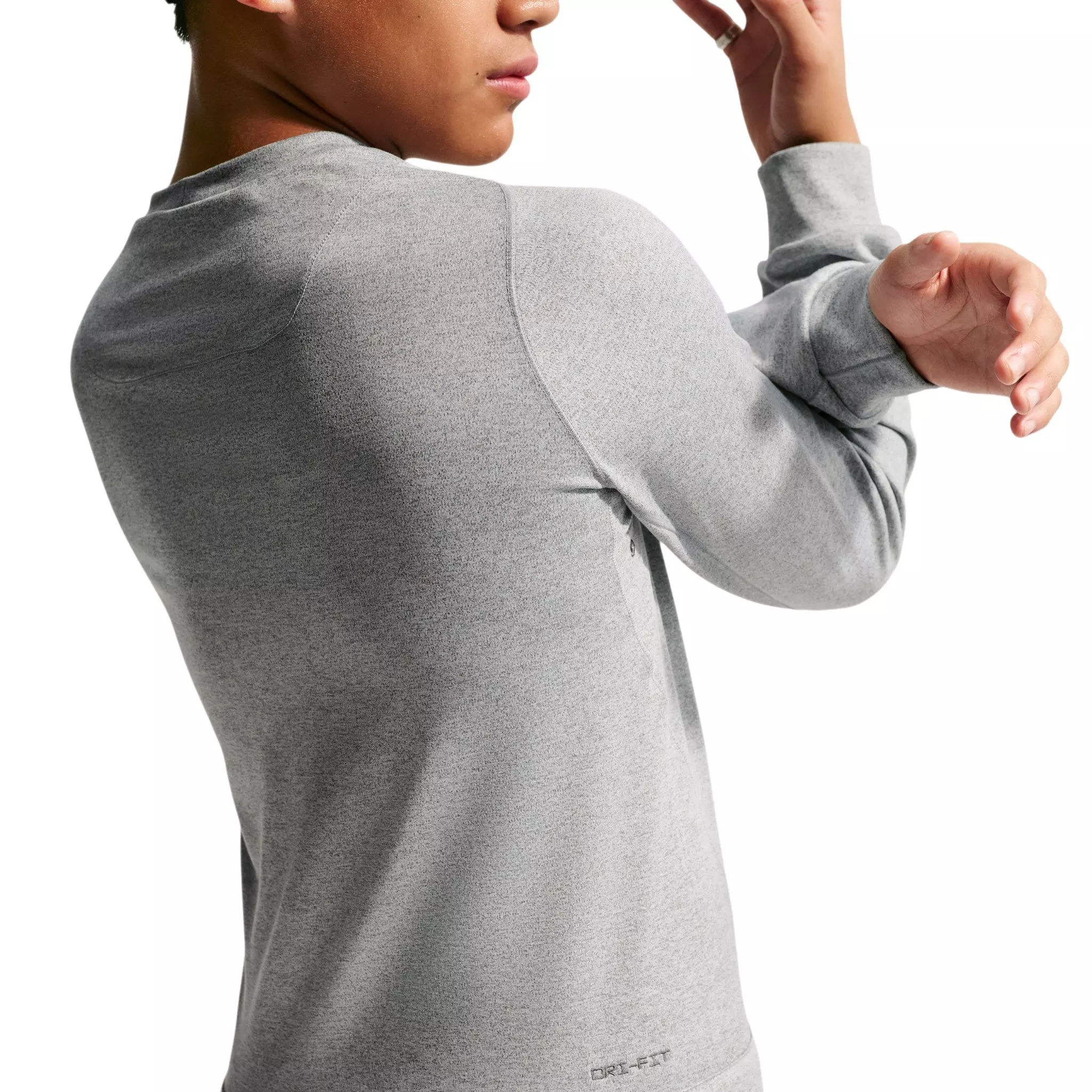 Nike Big Boys' Primary Nano Dri-FIT UV Long Sleeve Crewneck Sweatshirt - Grey - GREY