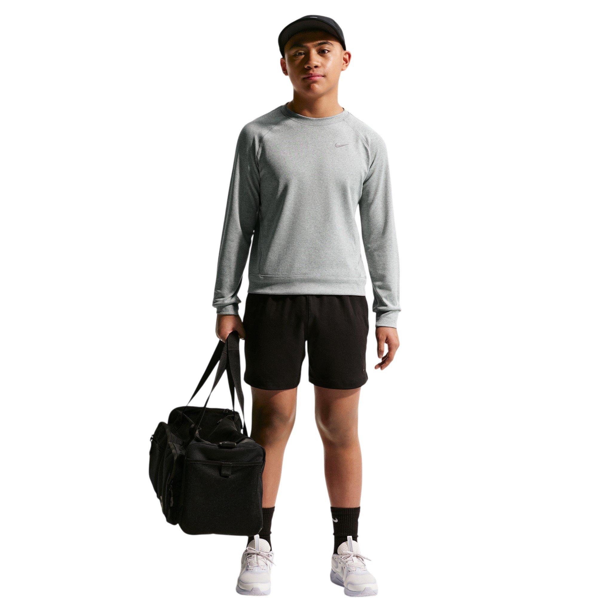 Nike Primary Nano Dri-FIT UV Long Sleeve Big Boys' Grey Crewneck Sweatshirt